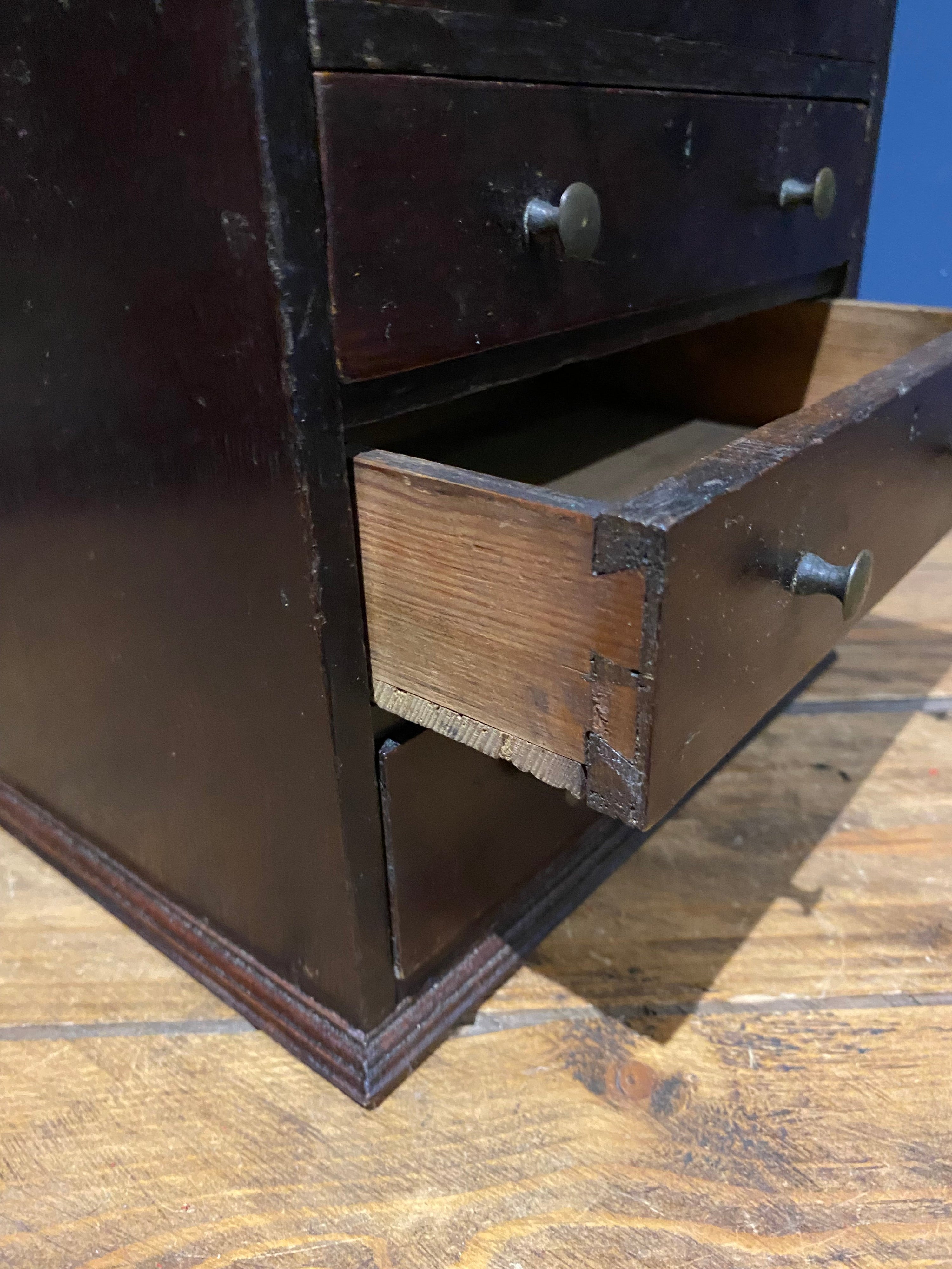 Antique Four Drawer Apprentice Piece/drawers Cabinet