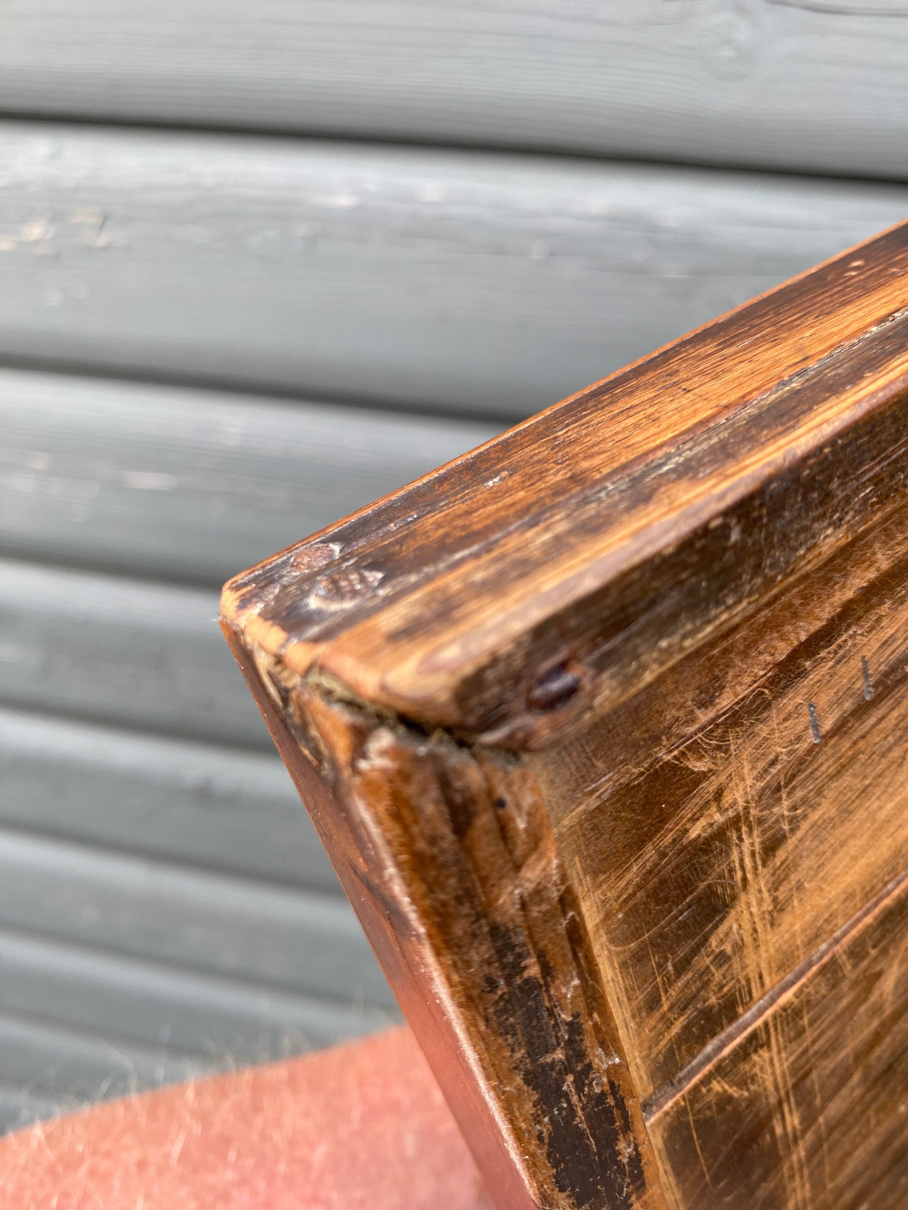 Well Worn Antique Wall Mirror, Aged Mirror