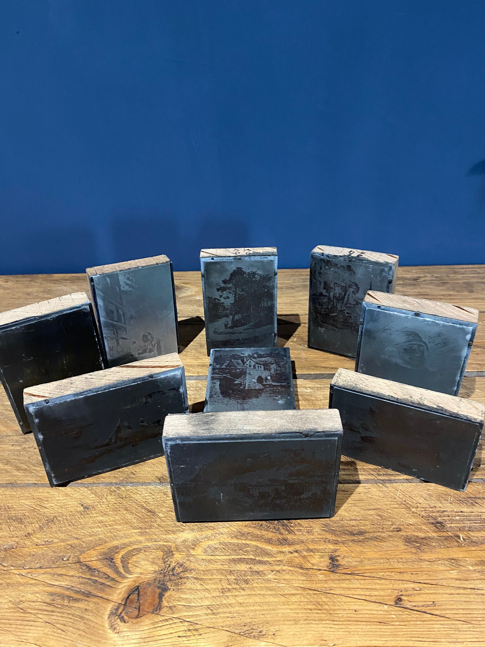 Set of 9 printing blocks