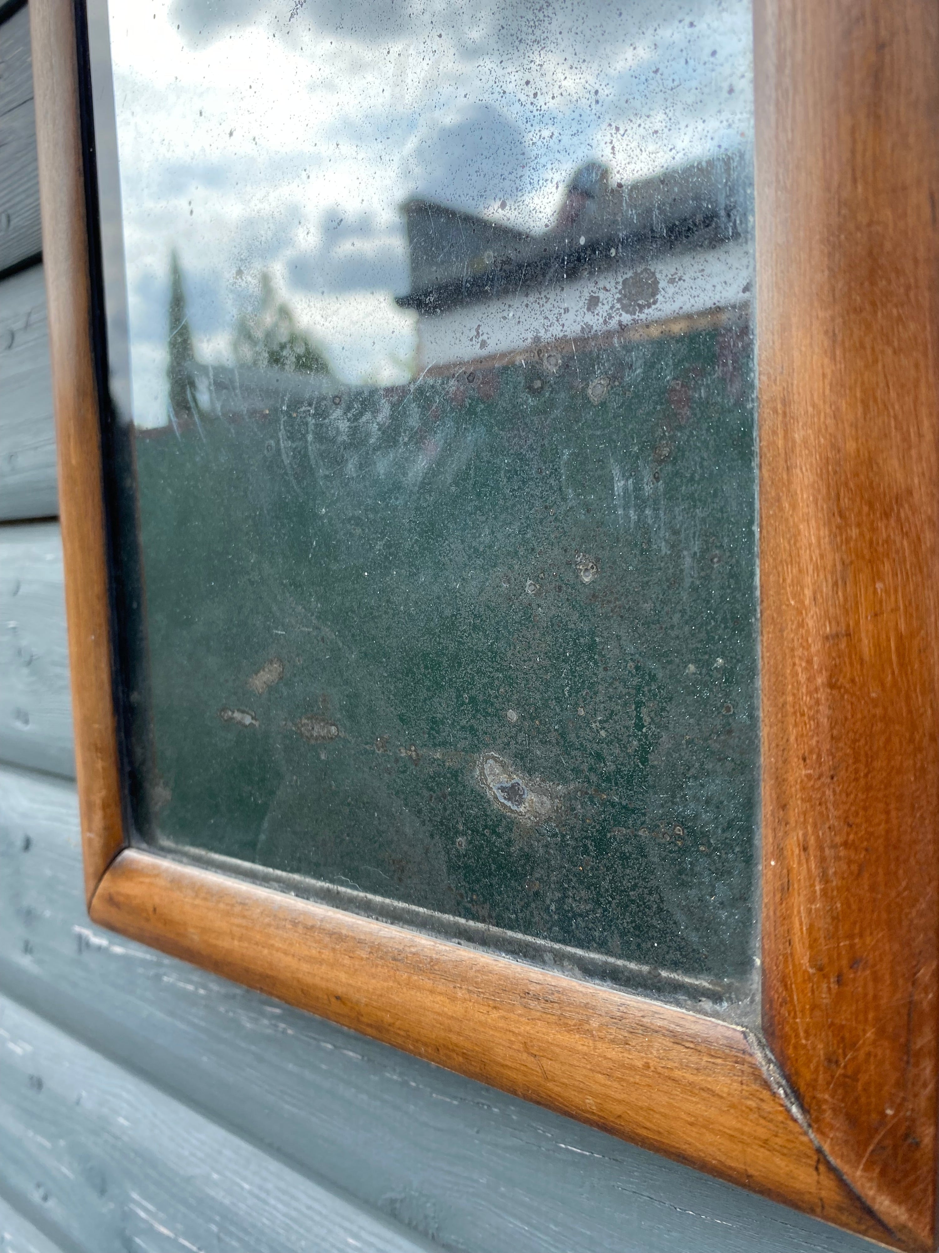 Well Worn Antique Wall Mirror, Aged Mirror