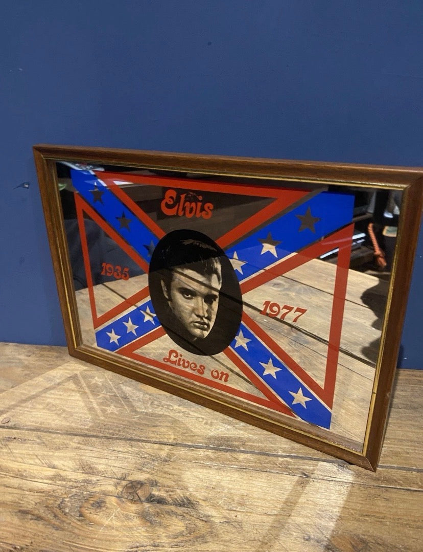 Vintage Elvis Presley 1935-1977 Mirror, Confederate Flag , Elvis Lives On.
