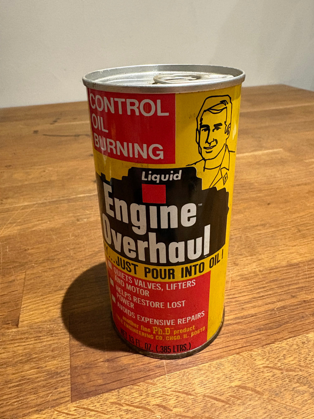 Vintage Liquid Engine Overhaul Can / Oil Can . Ph.d Product , Yale Engineering