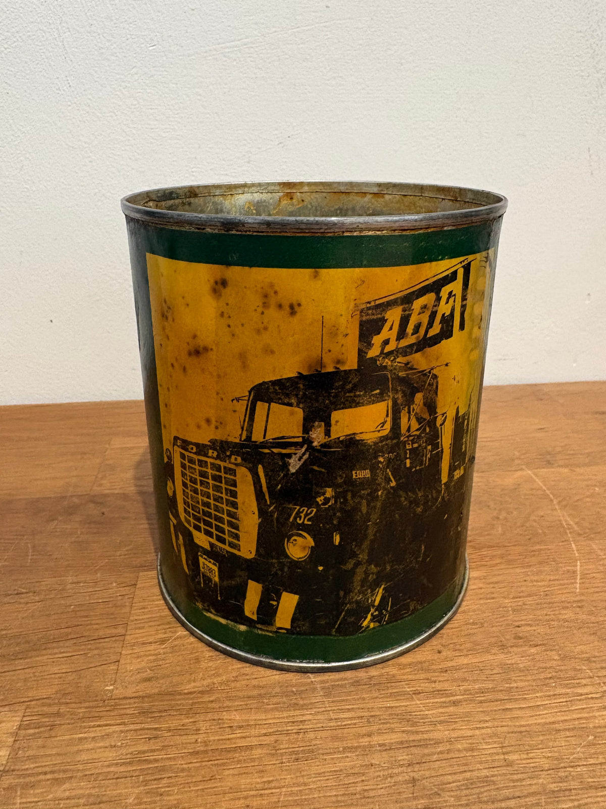 Vintage ABF Freight Trucking Tin Can No 6 Ford 18 Wheeler