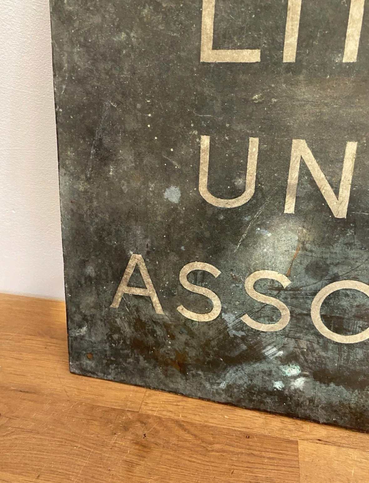 Vintage Lincoln Unionist Association Bronze Sign , As Found Condition