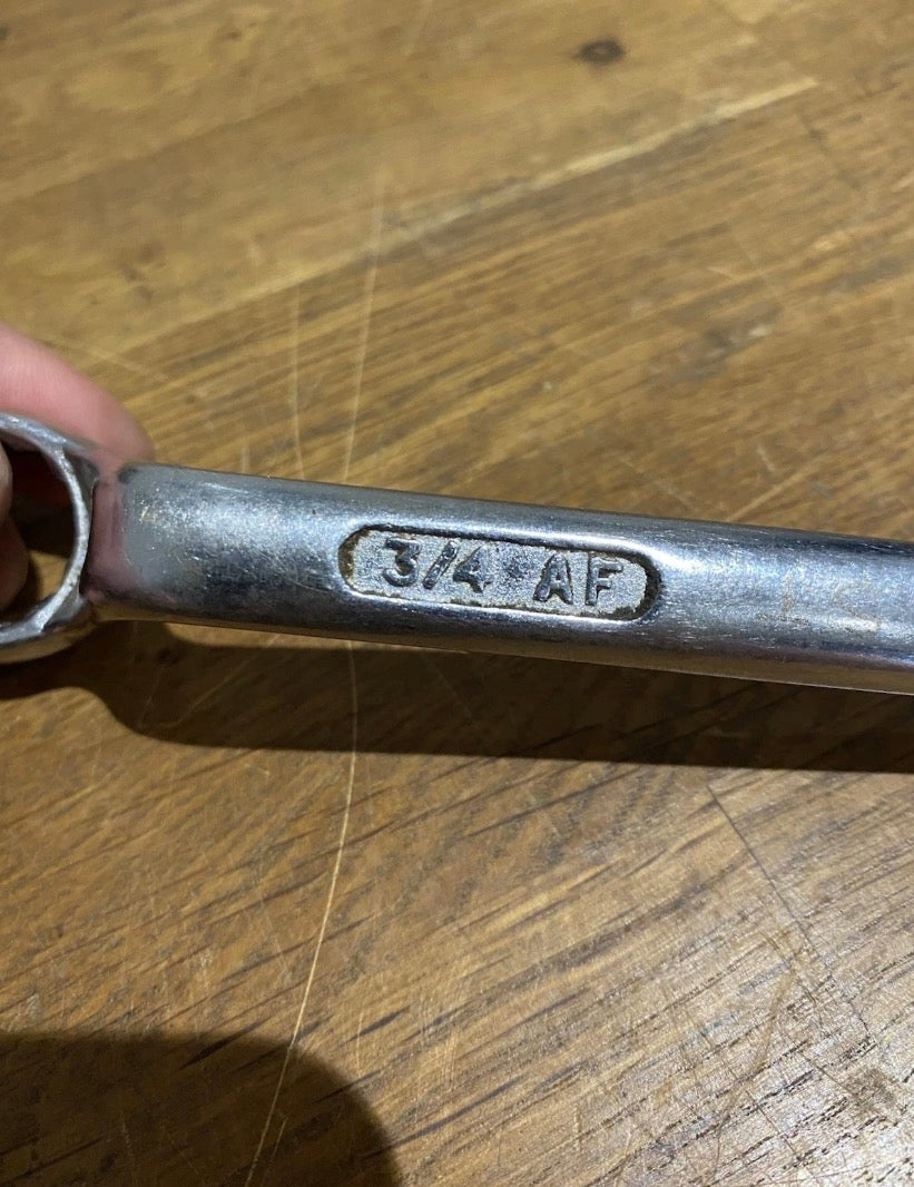 Vintage Bedford Offset Ring Spanner , 3/4af & 5/8af