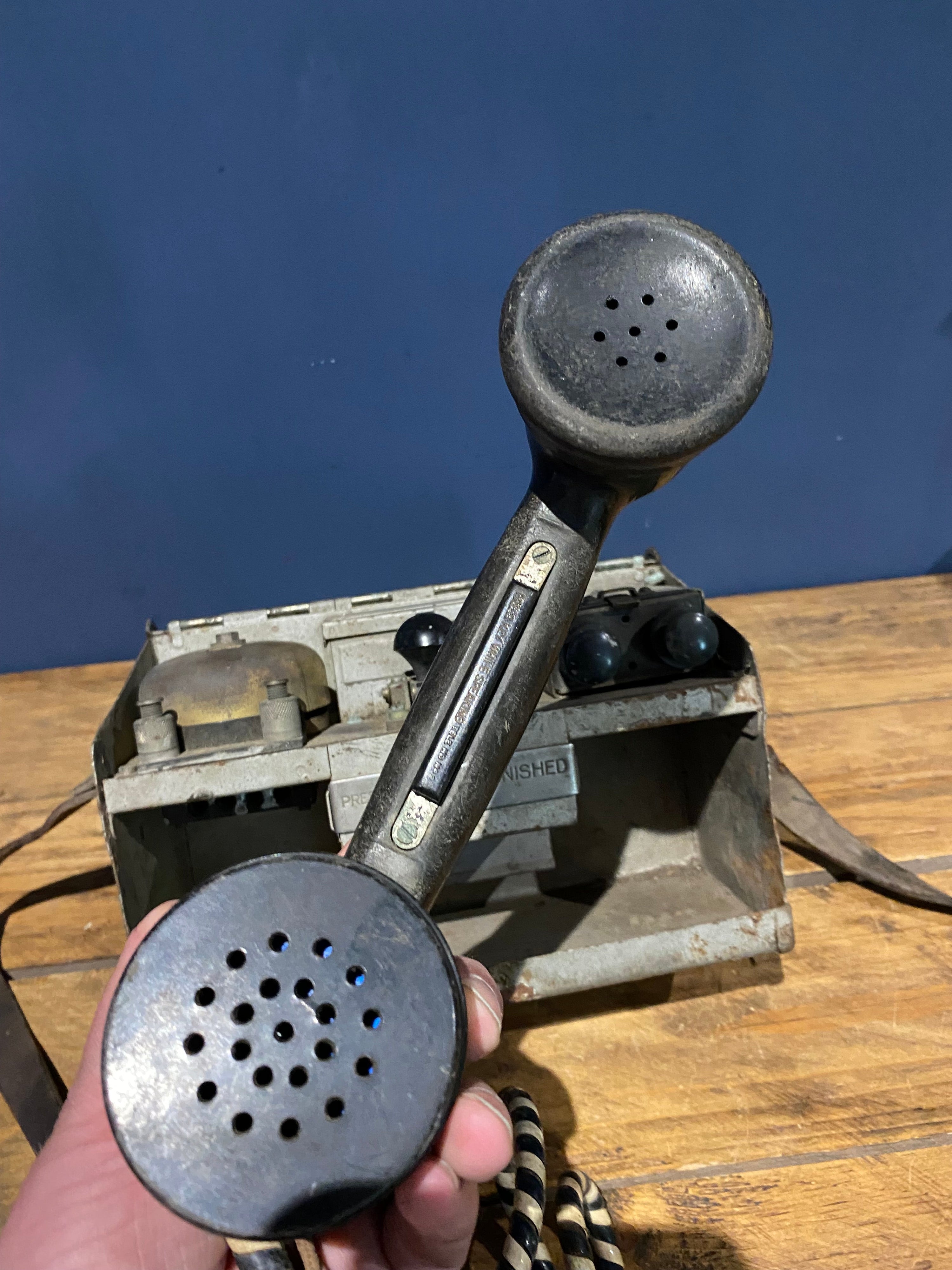 Rare WW2 British Army Telephone Set D Mark VII Field Telephone, Police Marked