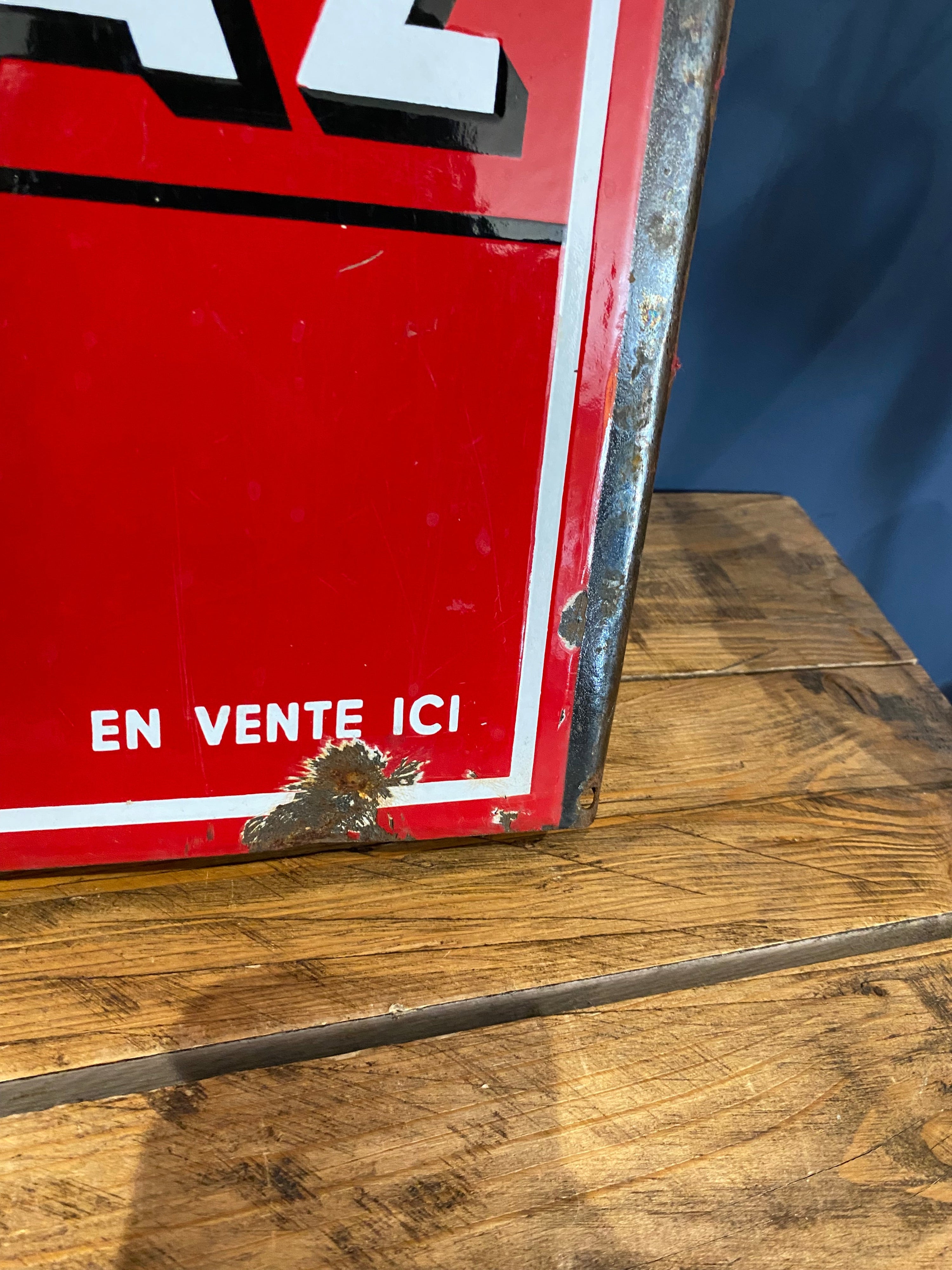 Vintage French Antargaz double sided enamel sign , 1970’s