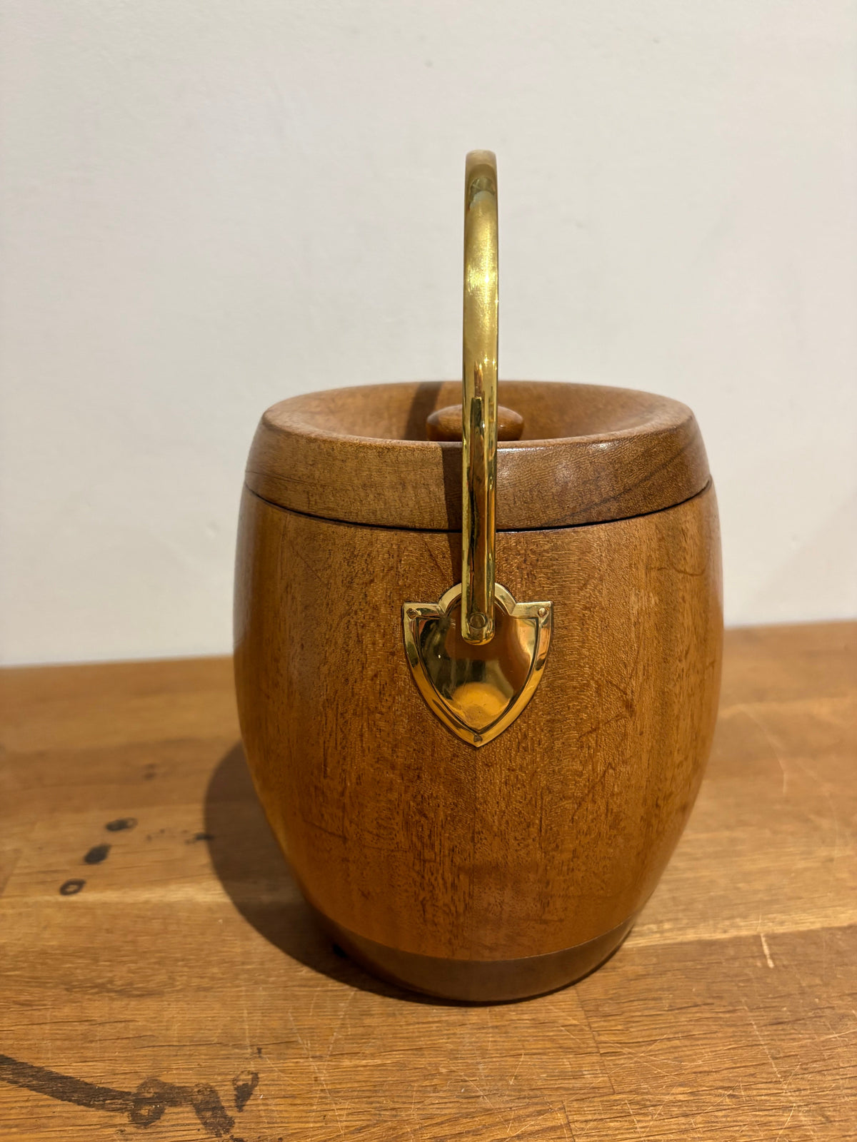 Vintage Kent Ware ‘Made In England’ Teak Ice/Biscuit Barrel