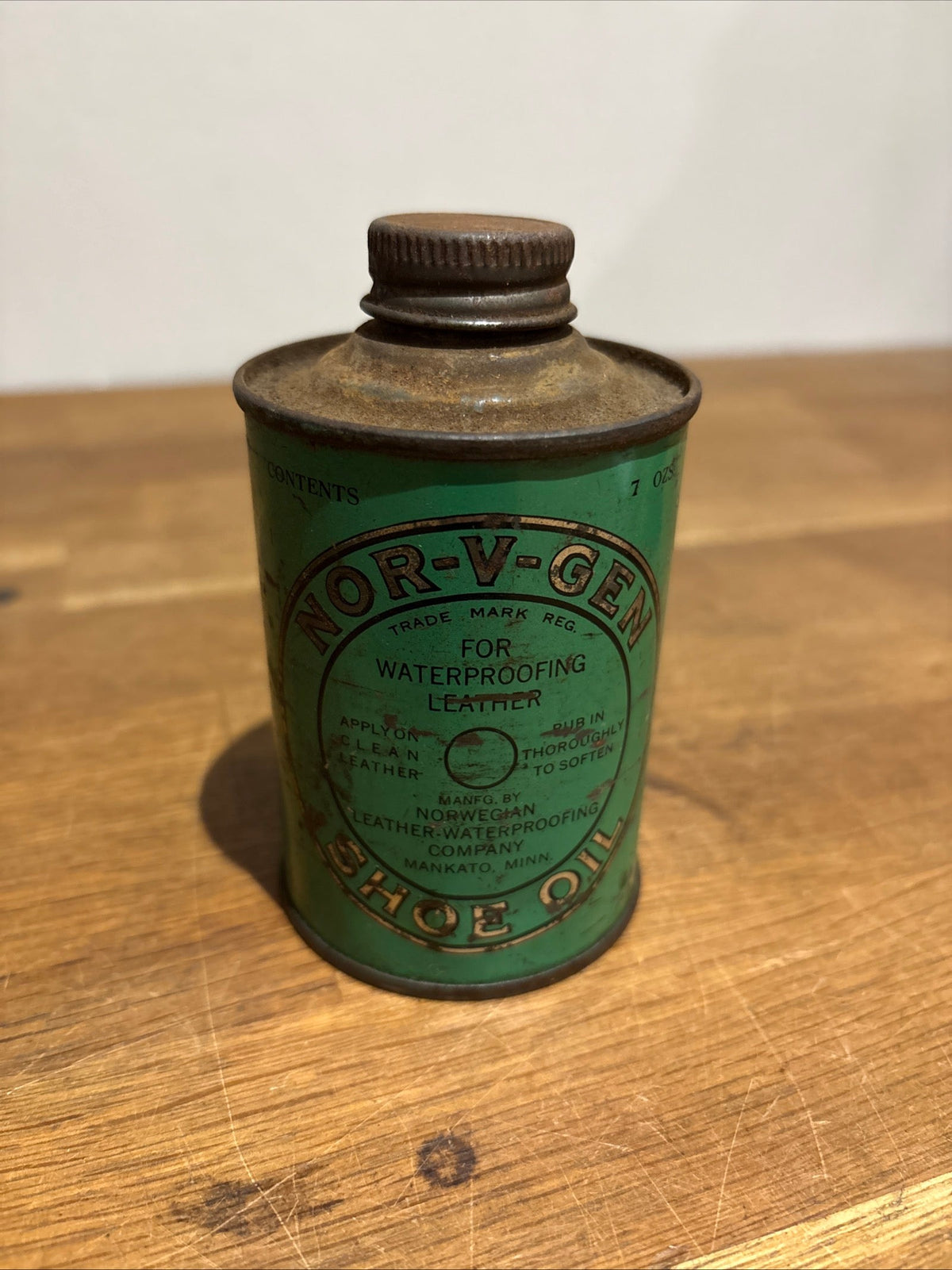 Vintage Nor-V-Gen Shoe Oil Can / Tin/ Bottle.