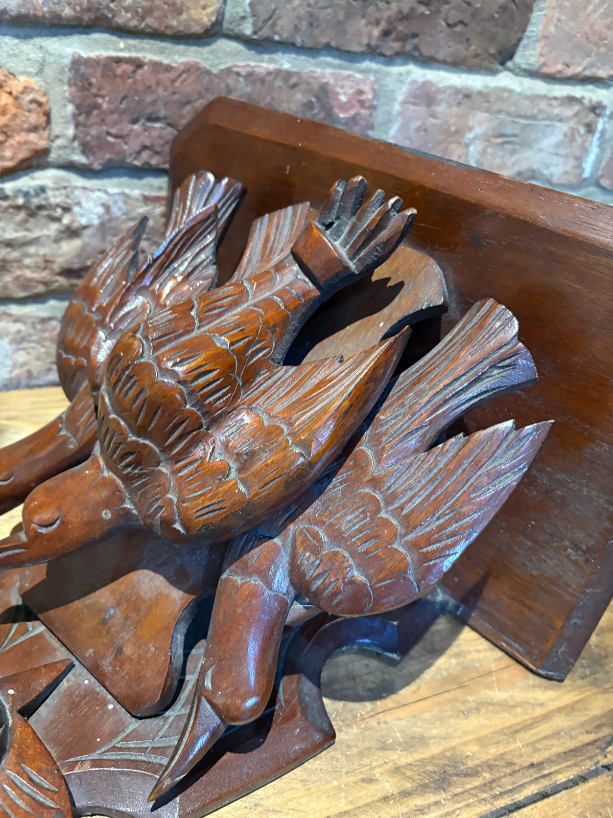 Antique Carved Wood Shelf , Clock Shelf , Austrian . Black forest?