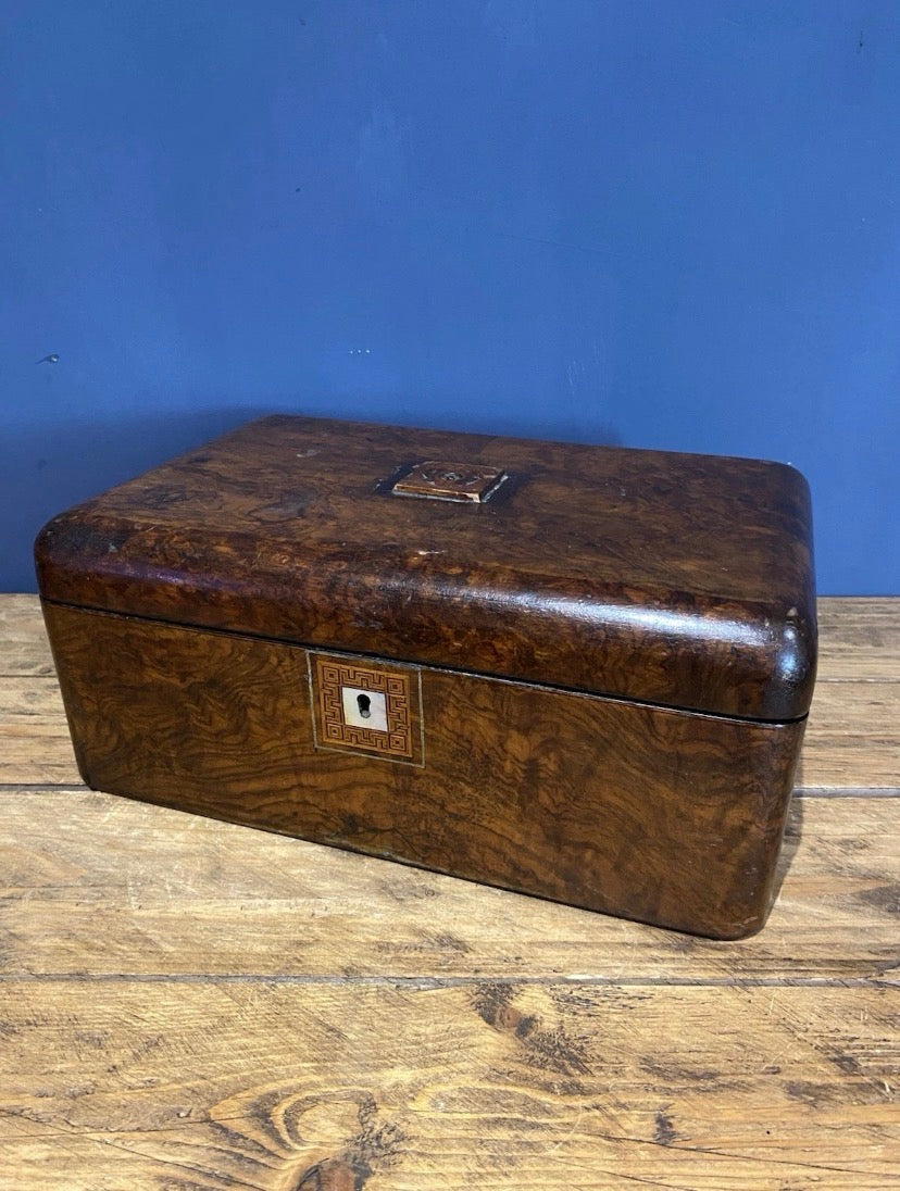 Antique Box / Writing Slope In Need Of Tlc , Secret Compartment.