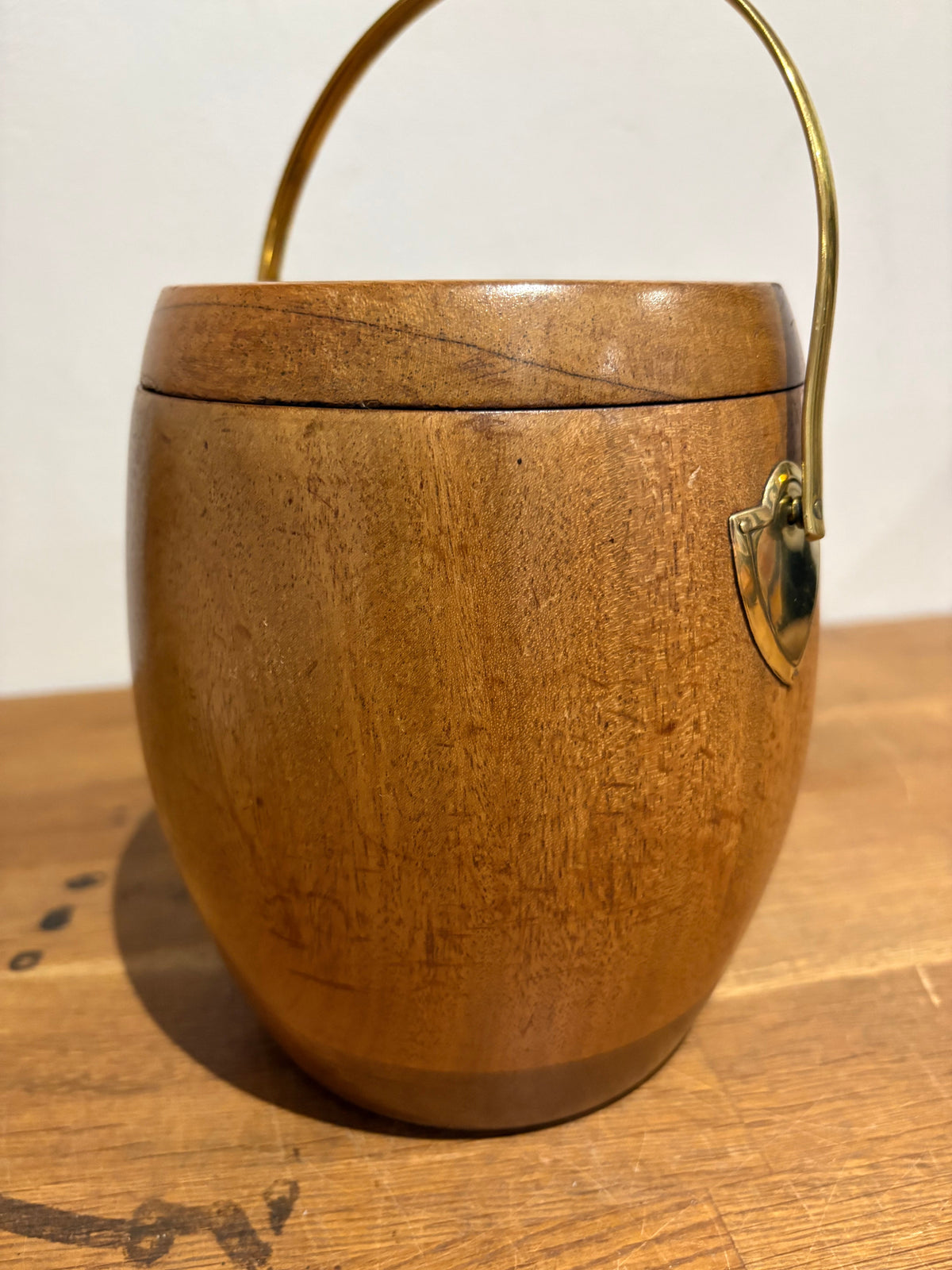 Vintage Kent Ware ‘Made In England’ Teak Ice/Biscuit Barrel