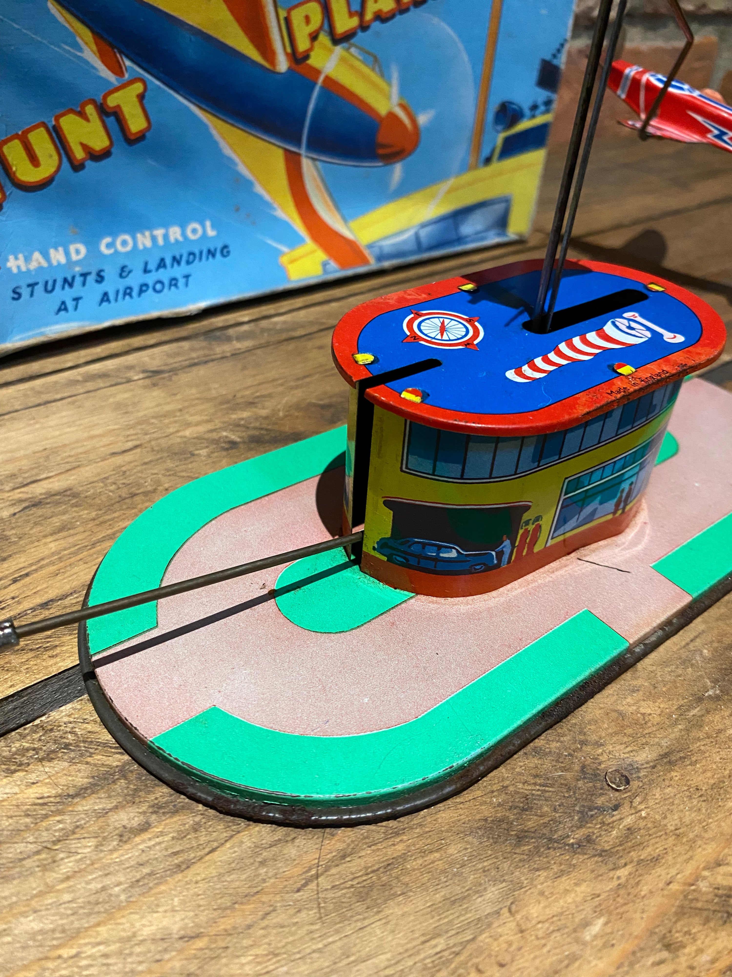 Radar Toys Wind-Up Tin-Plate Stunt Plane