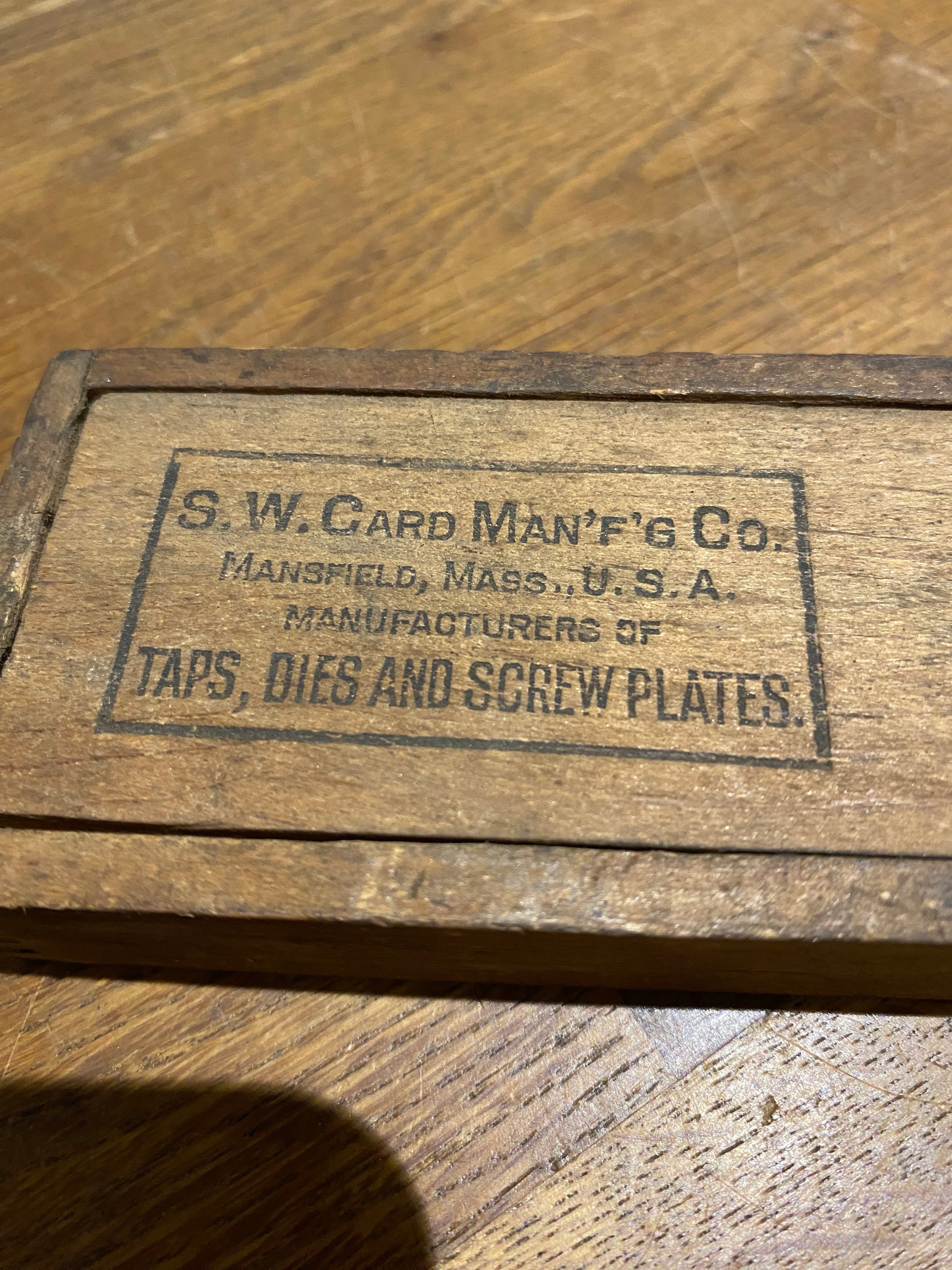 Vintage S W Card Man’f’g Co, Box Of Taps. Tools