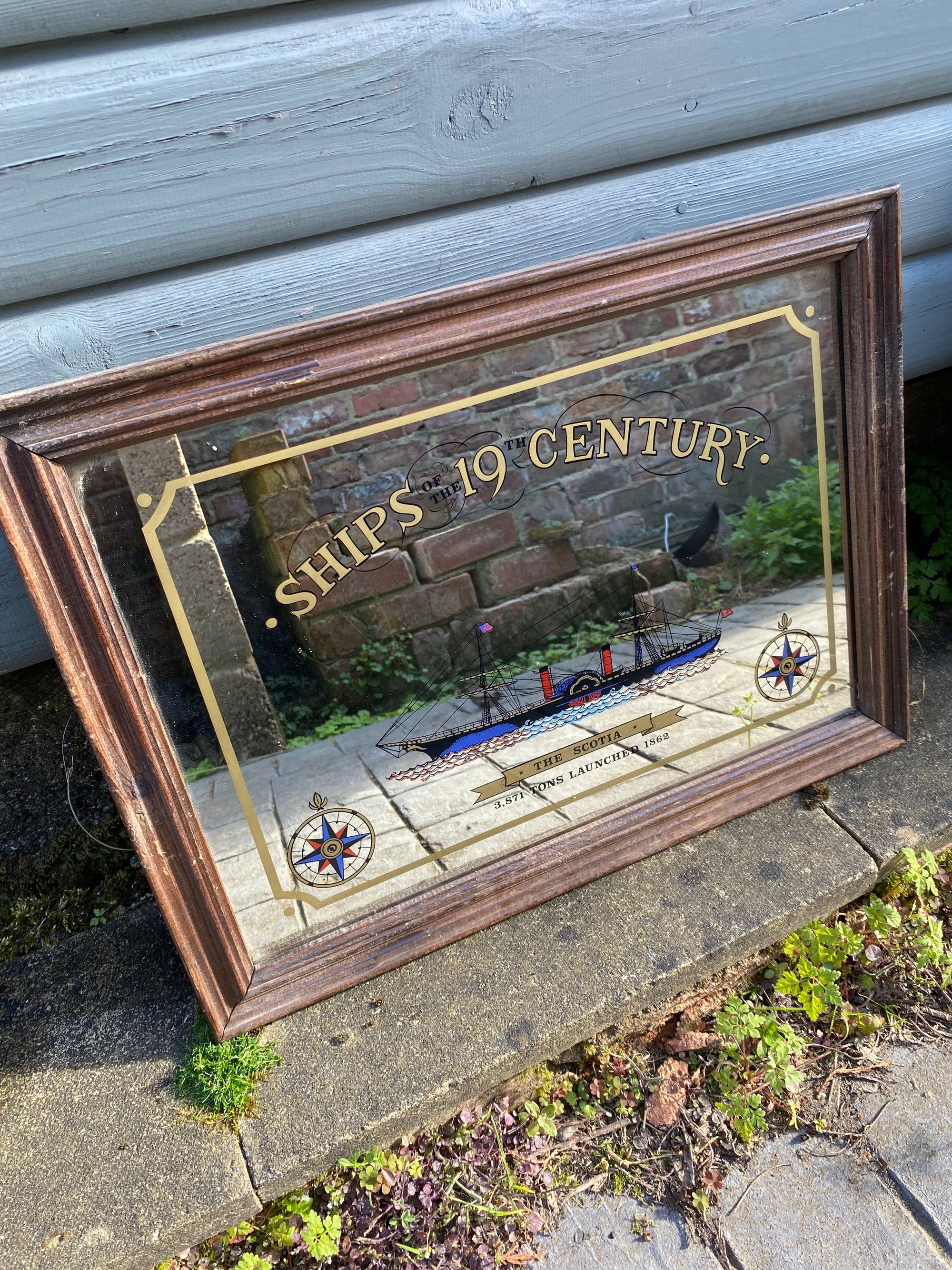Vintage Ships Of The 19th Century, The Scotia . Wall Mirror.
