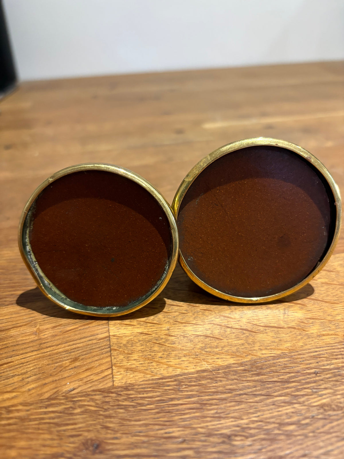 Vintage Pair Of Brass Royal Artillery ‘ubique’ Match Holders.