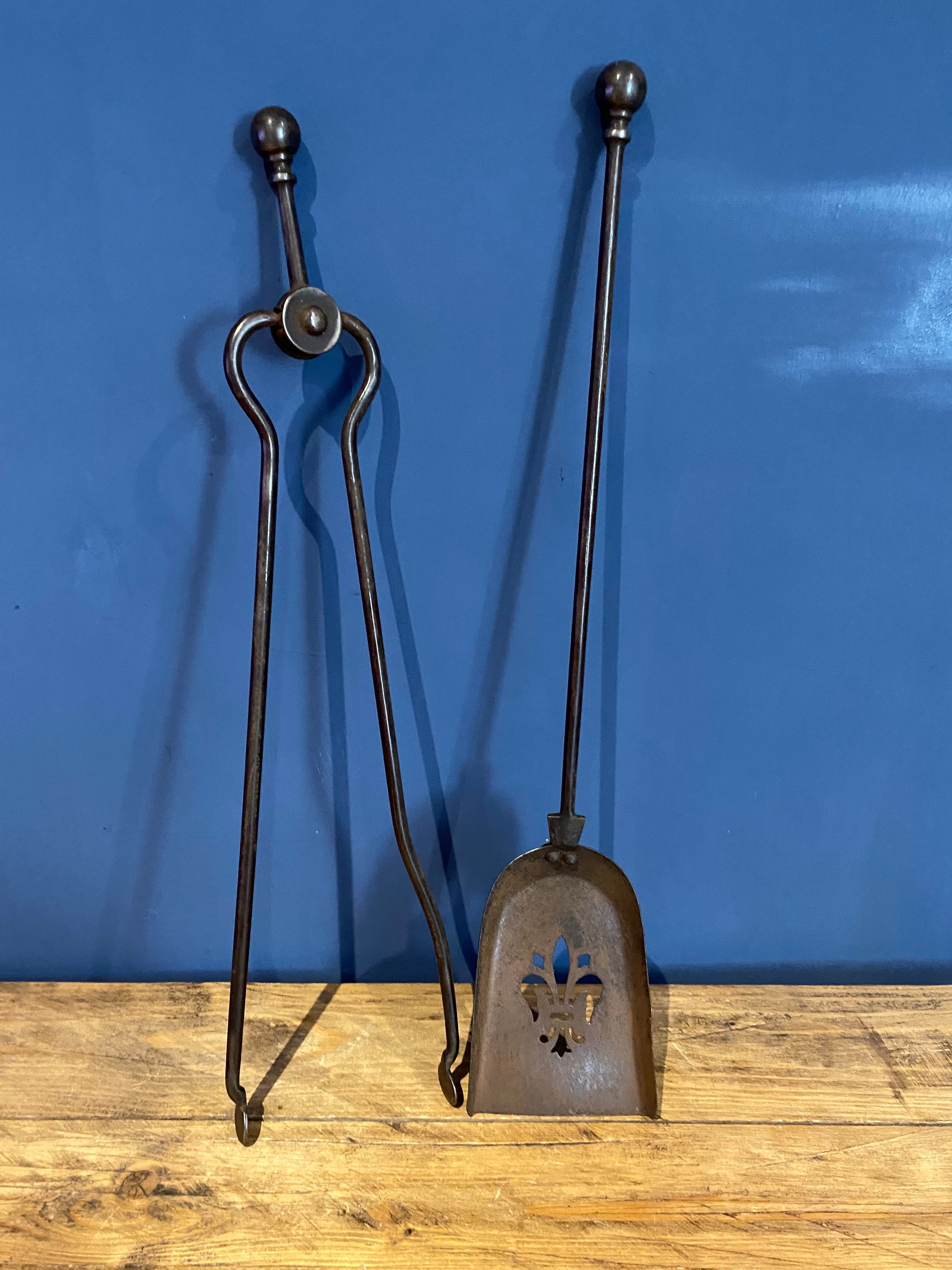 Antique Fireside Tongs And Shovel/scoop