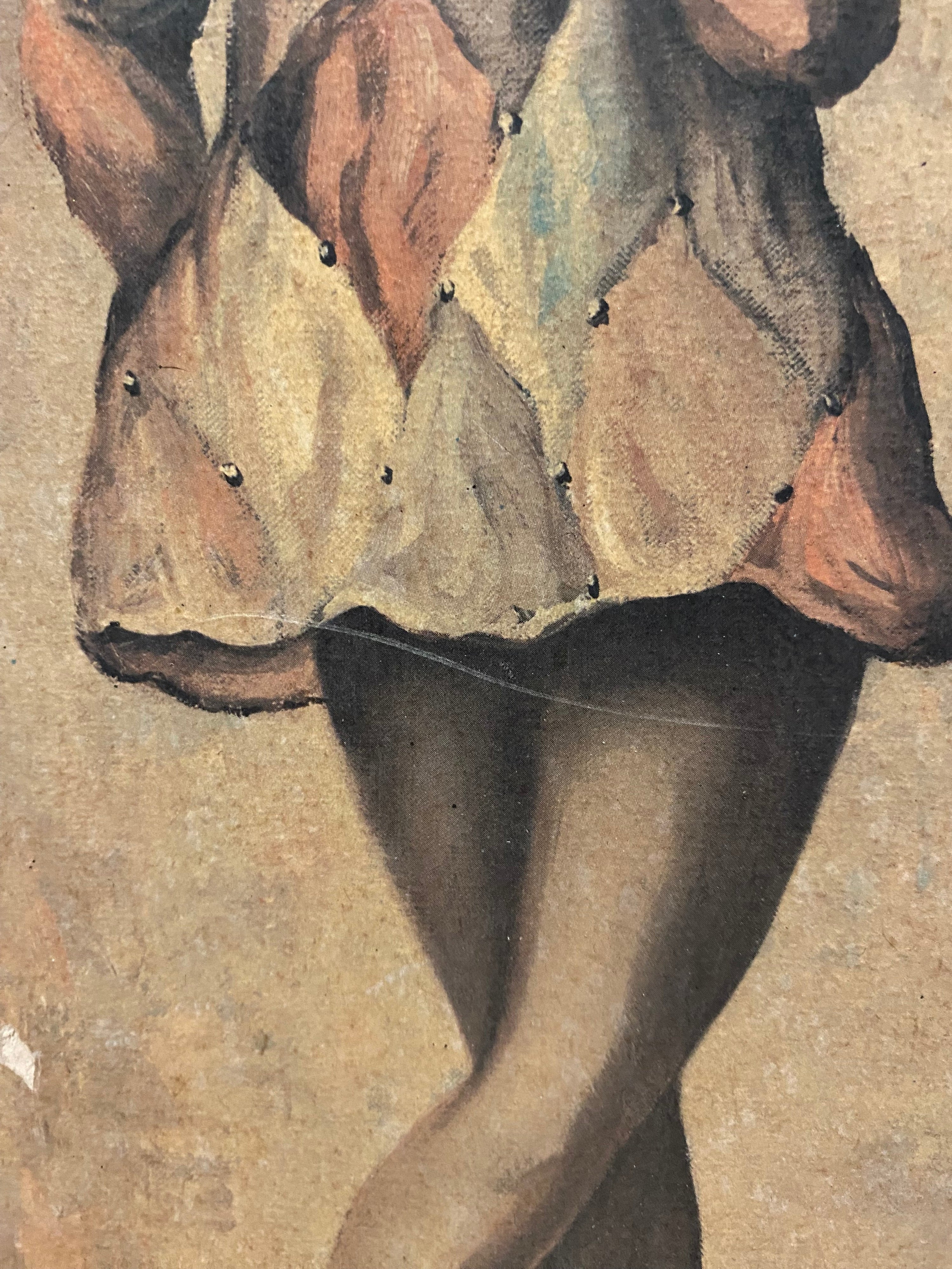 Vintage Maio Harlequin Girl , Big Eyes Print. Boots Framed Retro 60’s/70’s