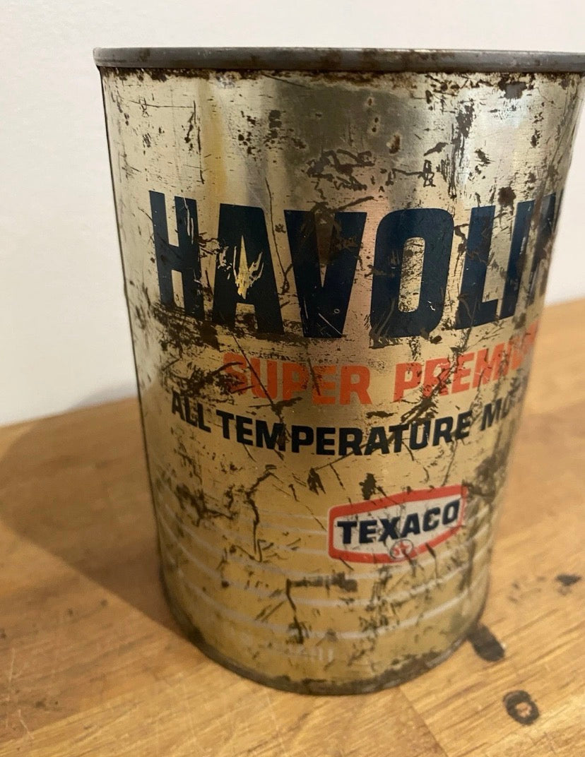 Vintage Texaco Havoline American Quart Oil Can / Tin