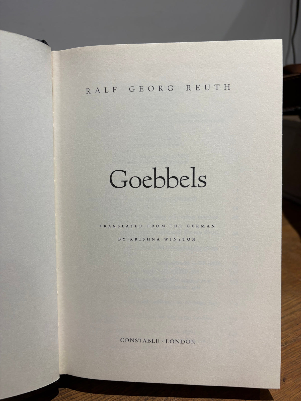 Goebbels The Life Of Joseph Goebbels , Ralf Georg Reuth , 1993 Hardcover