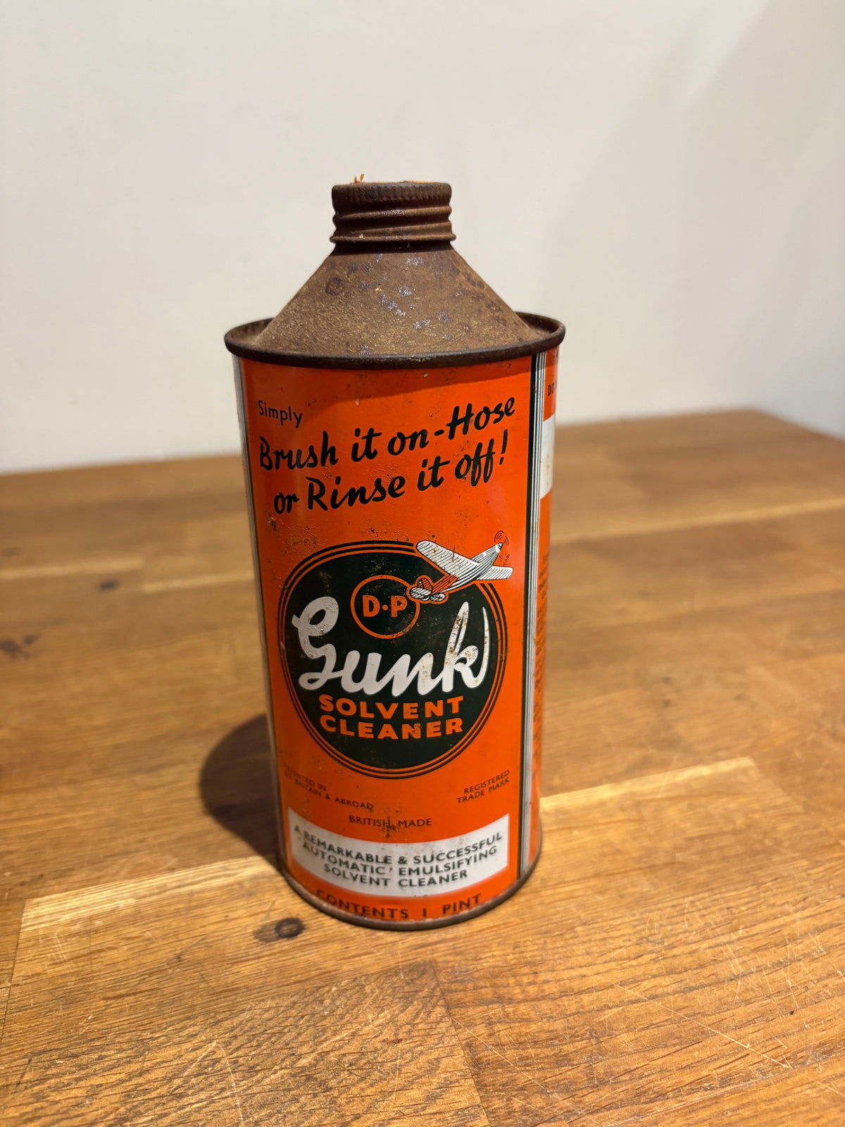 Vintage DP Gunk Solvent Cleaner Tin , 1 Pint Can