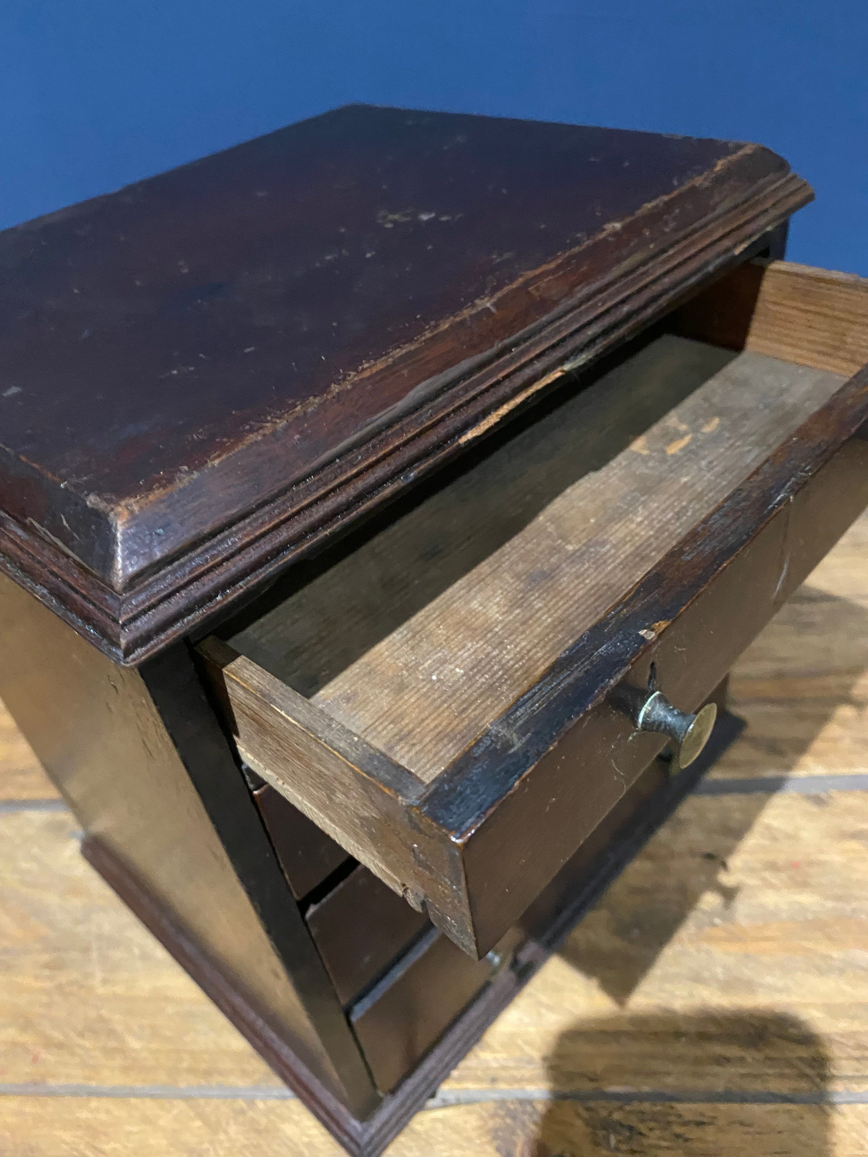 Antique Four Drawer Apprentice Piece/drawers Cabinet