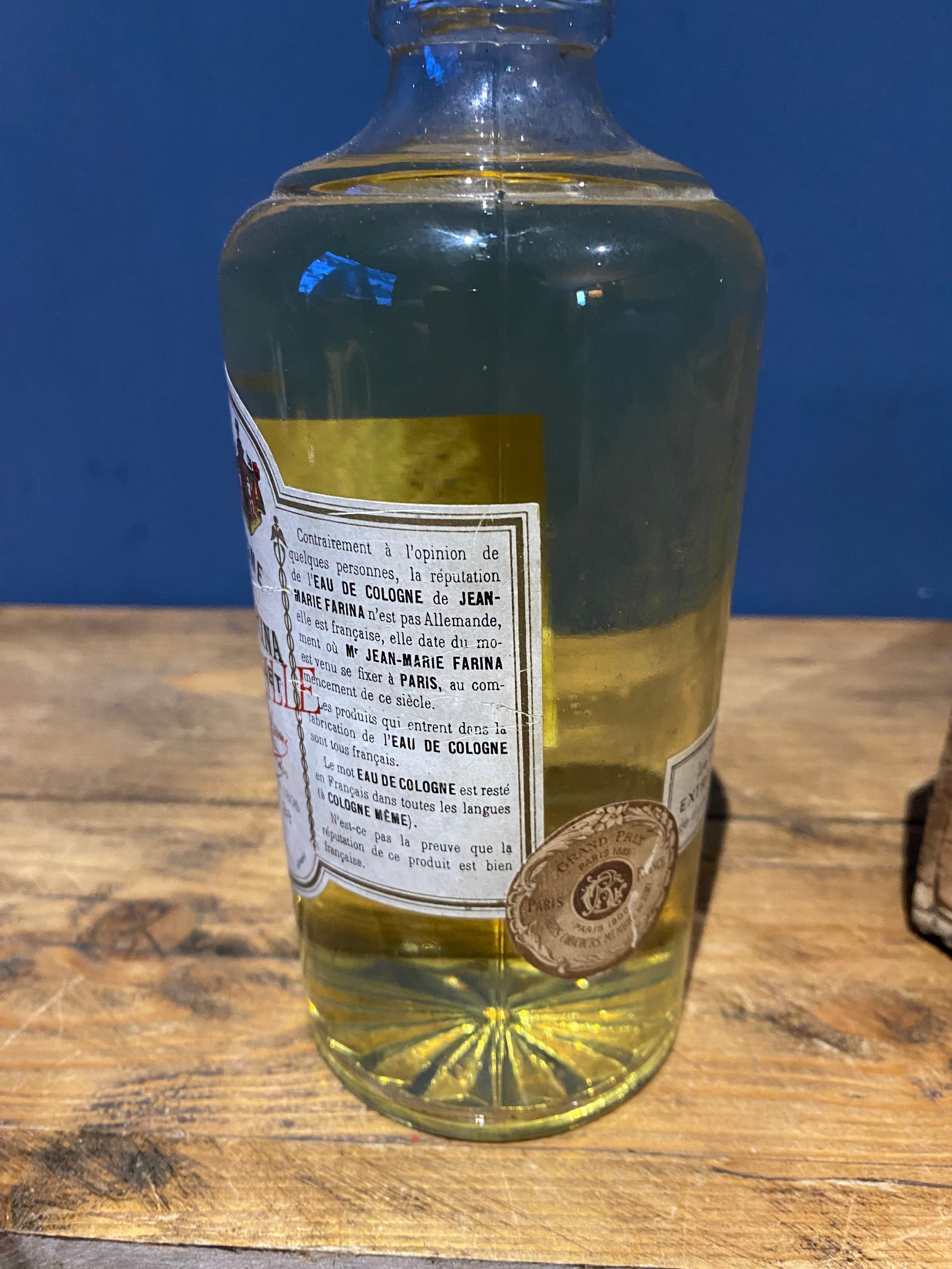 Antique Jean Marie Farina, Roger & Gallet , Eau De Cologne. Full Bottle, Rare