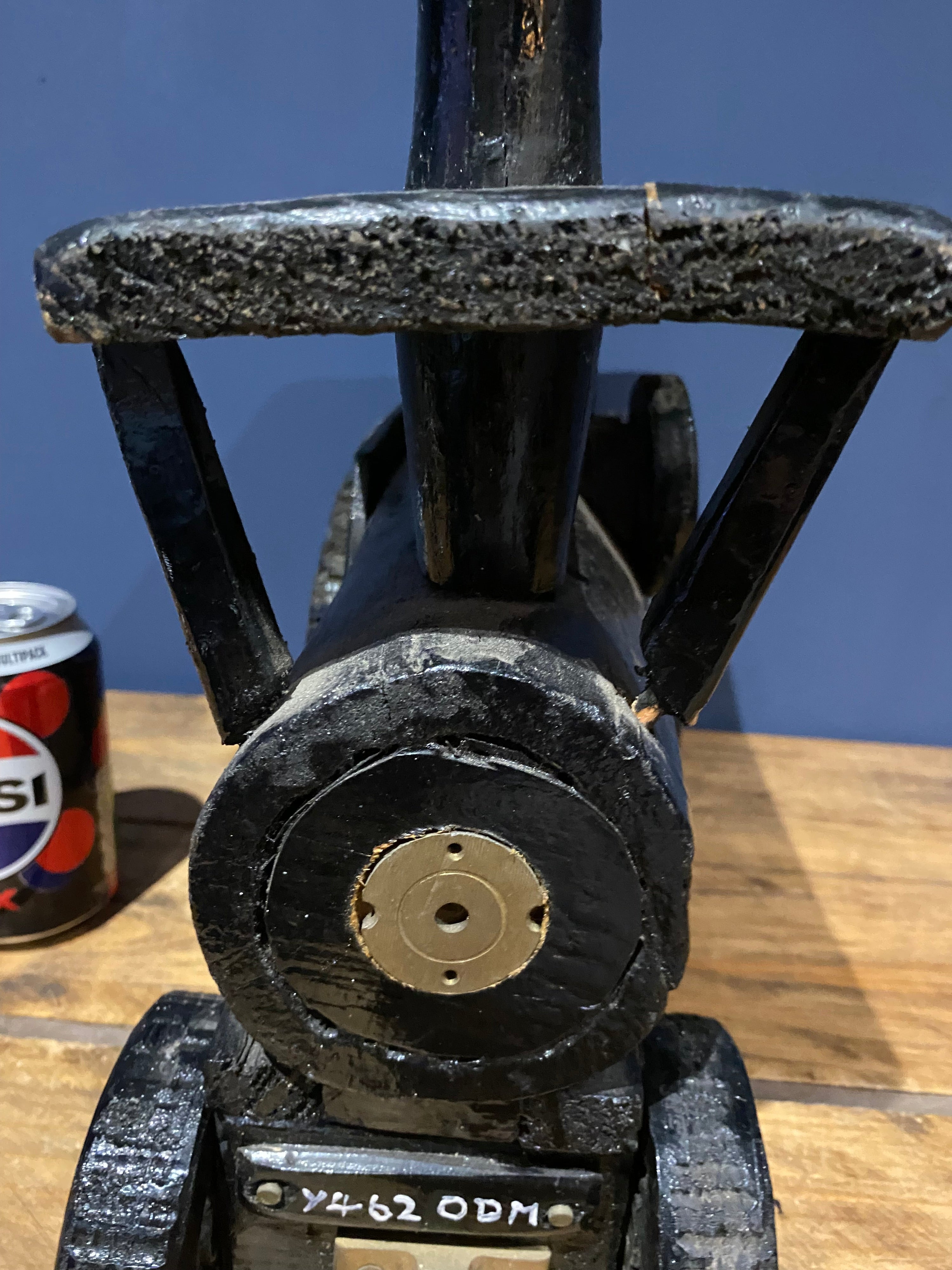 Scratch Built Wooden Steam Engine , Folk Art
