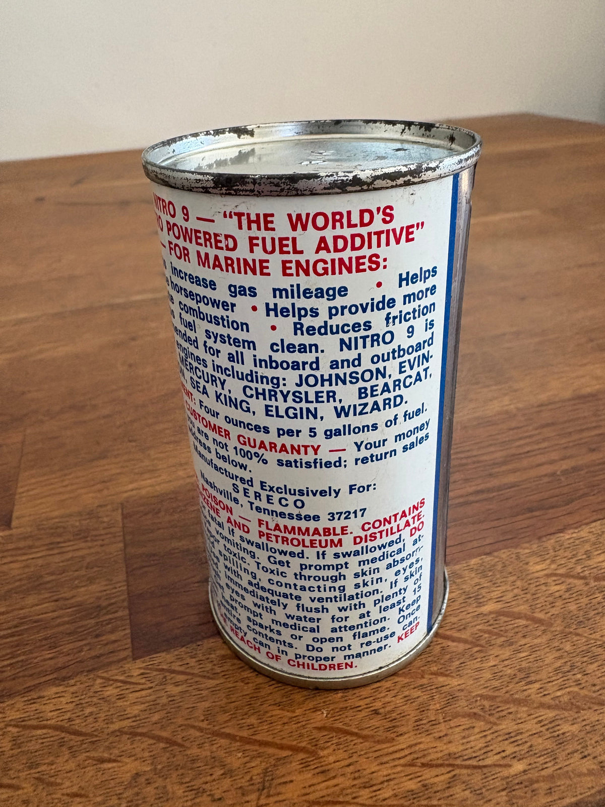 Vintage Nitro 9 For Marine Engines Can , Sealed. For Display Purpose Only