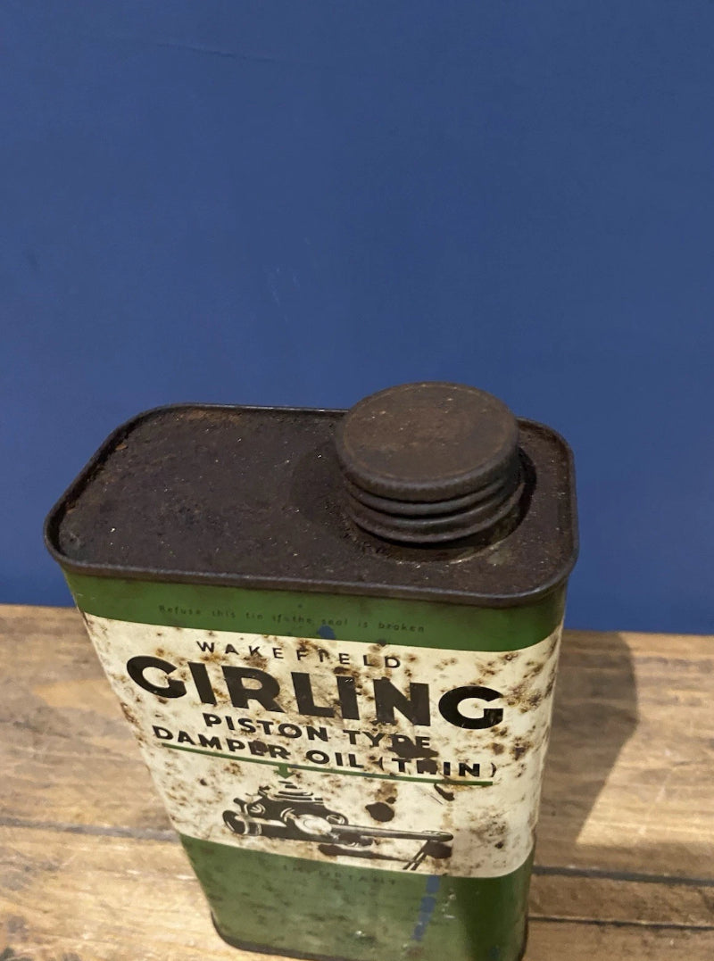 Vintage Wakefield Girling Piston Damper Oil Empty Tin , Castrol