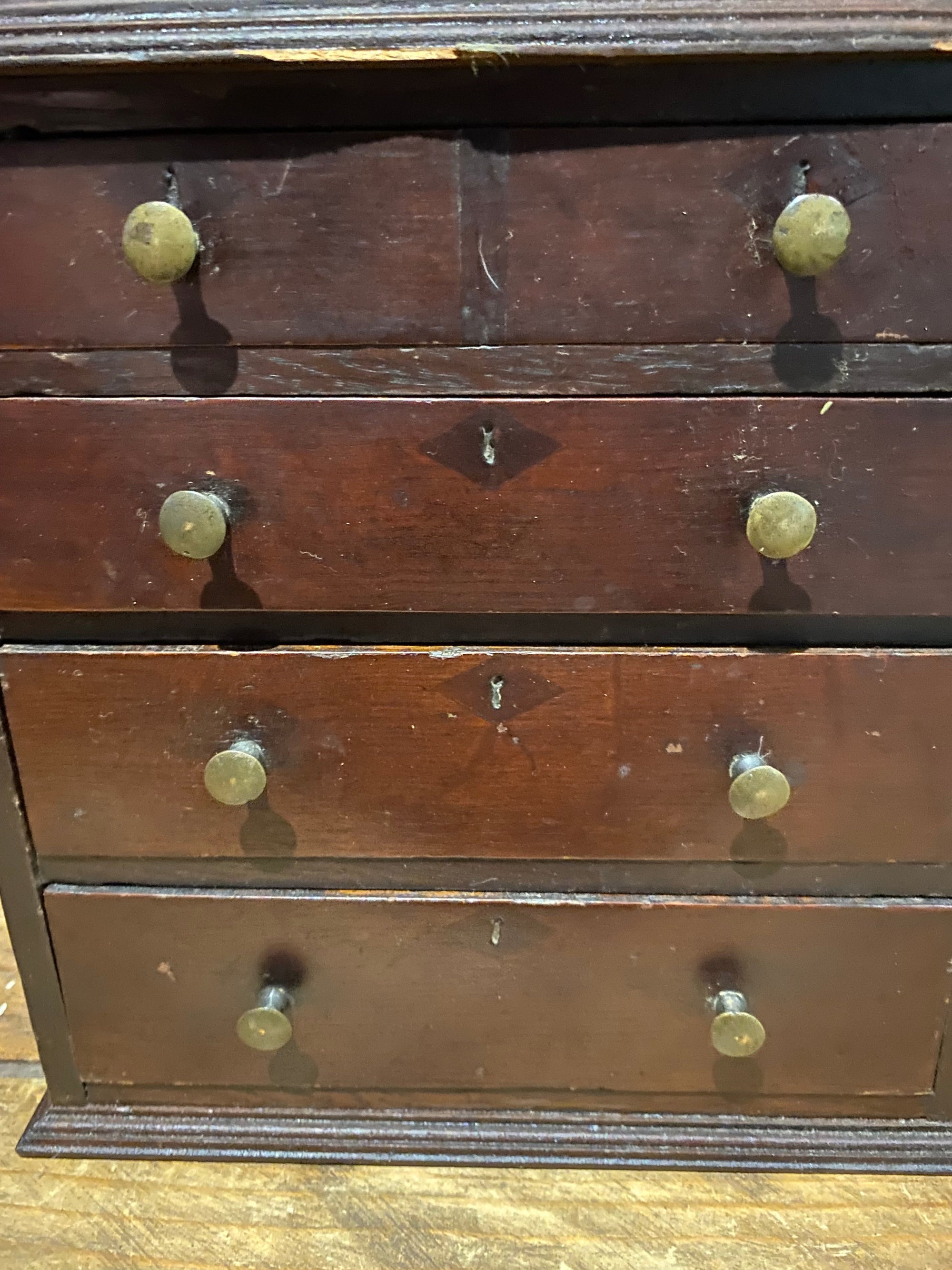 Antique Four Drawer Apprentice Piece/drawers Cabinet