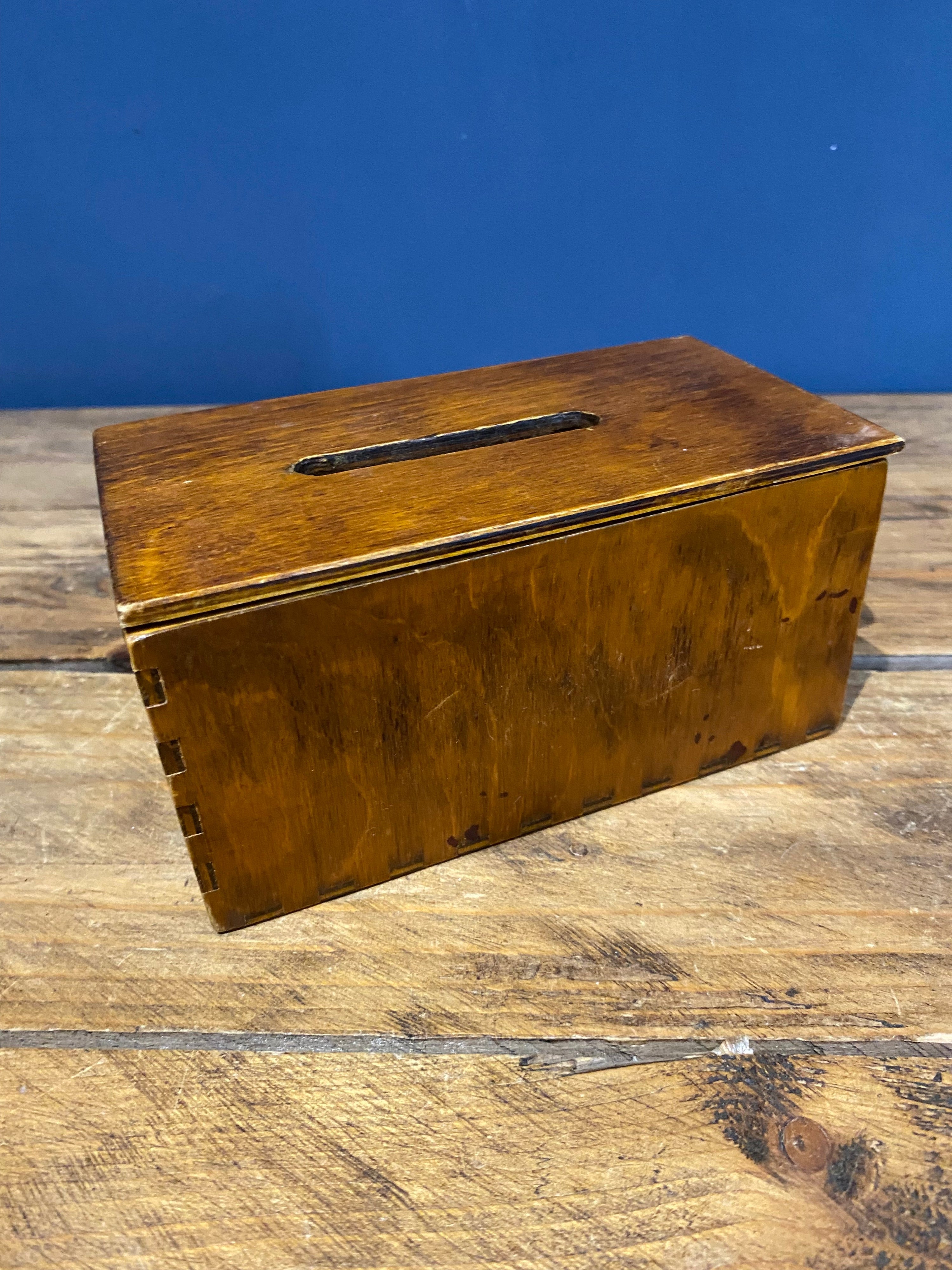 Unusual Vintage Wooden Collection Box