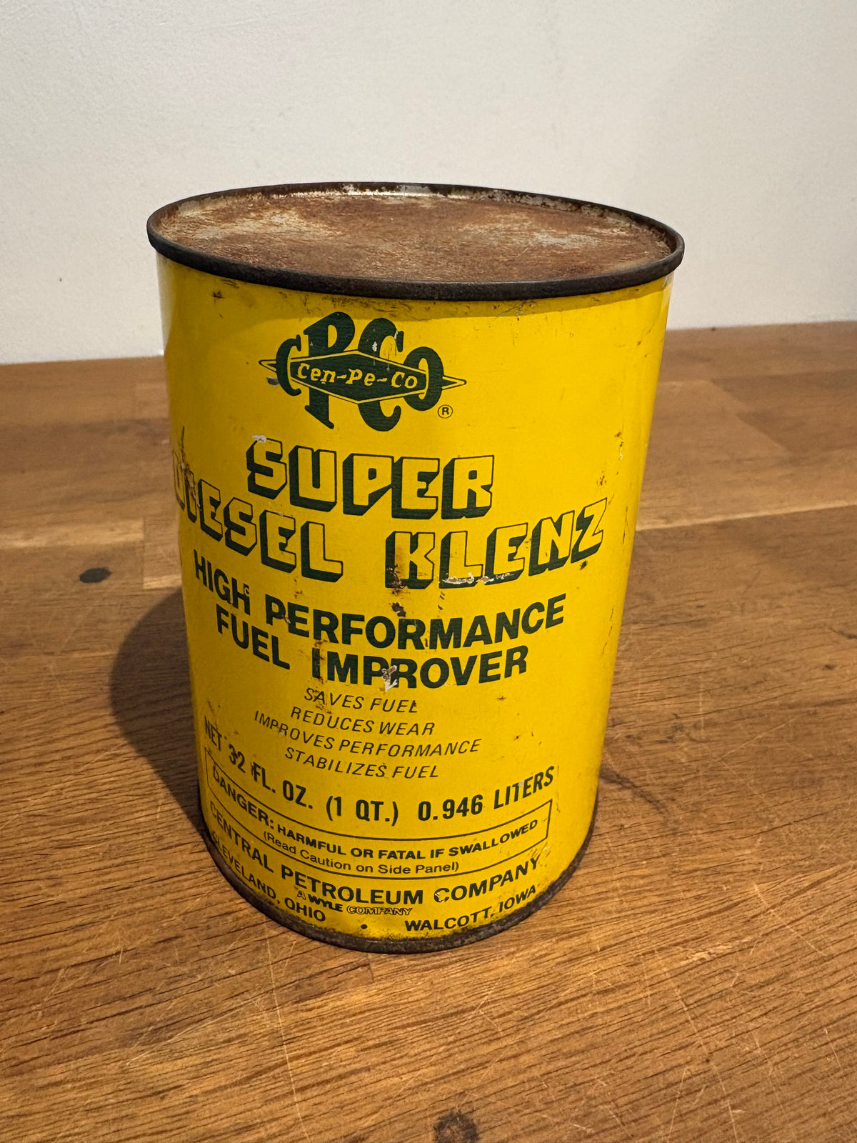Vintage Cen-Pe-Co Super Diesel Klenz Can , 1 Quart With Contents