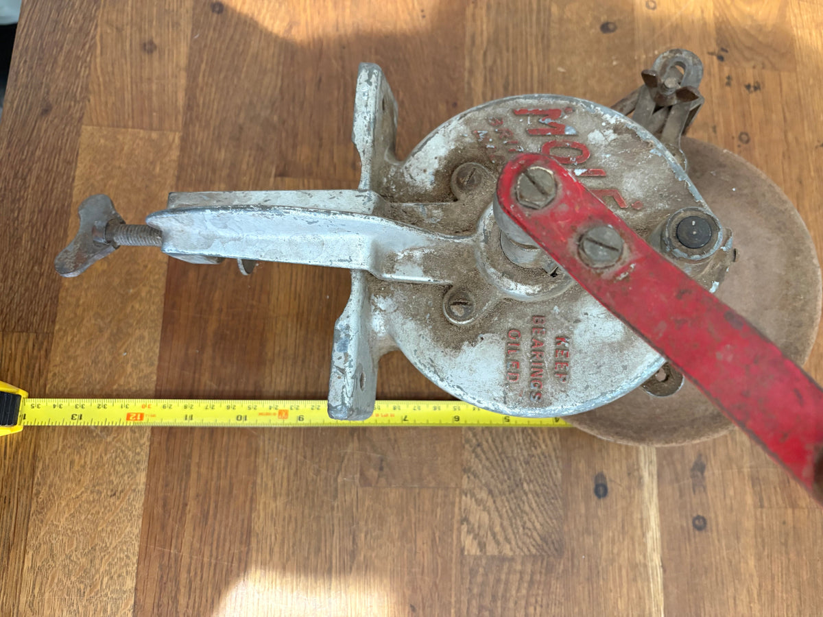 VINTAGE HAND-CRANK BENCH GRINDER/SHARPENER BY MOLE