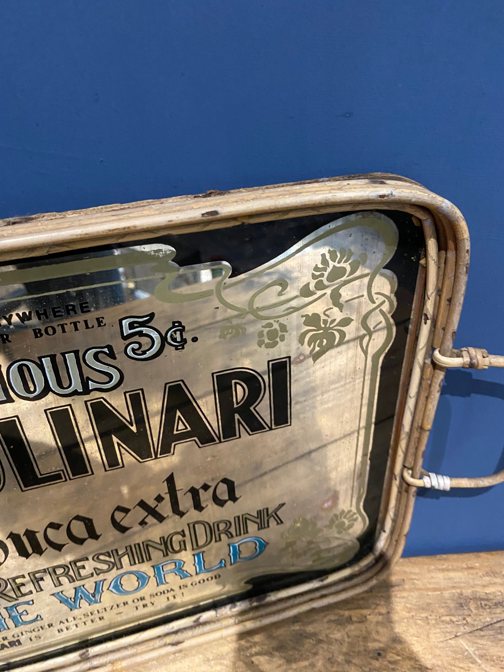 Rare Molinari Sambuca Mirrored Drinks Tray
