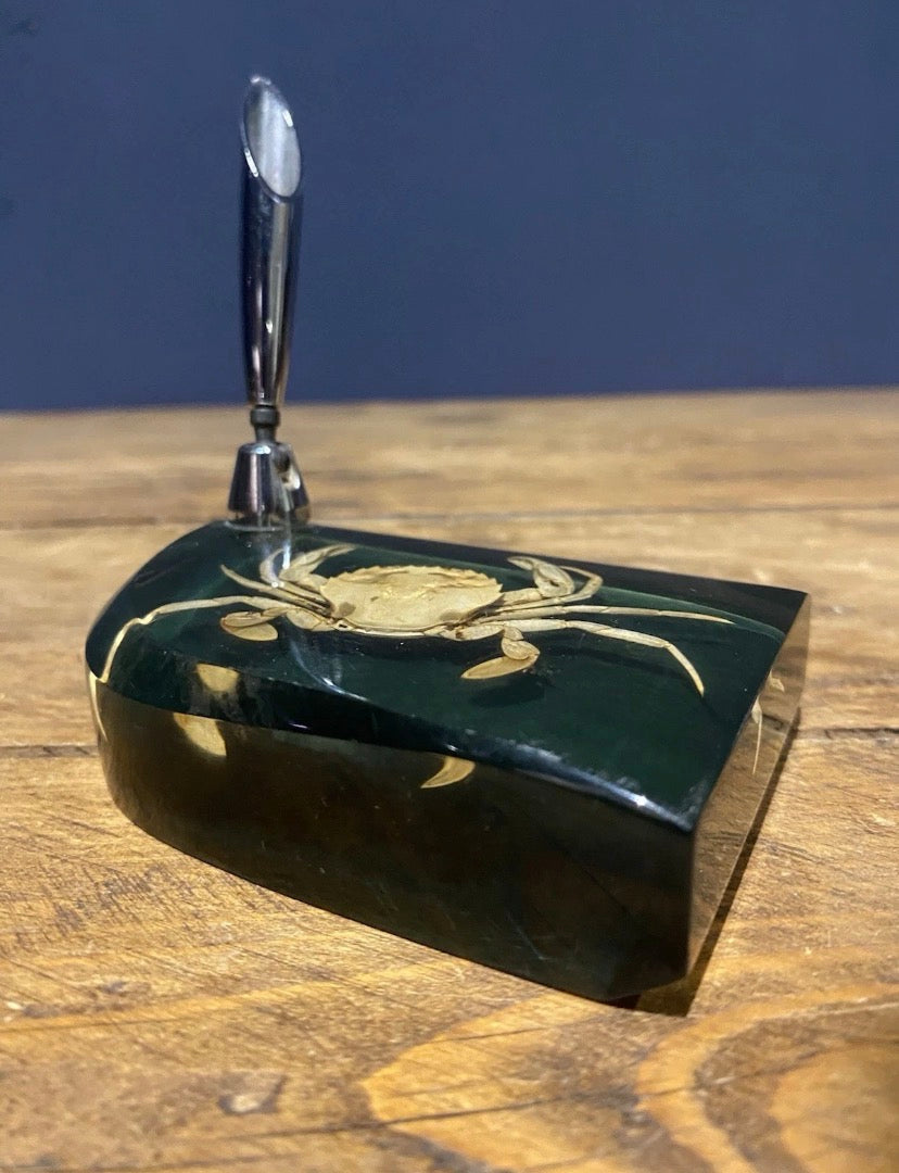 Vintage Lucite Crab Pen Holder / Paper Weight