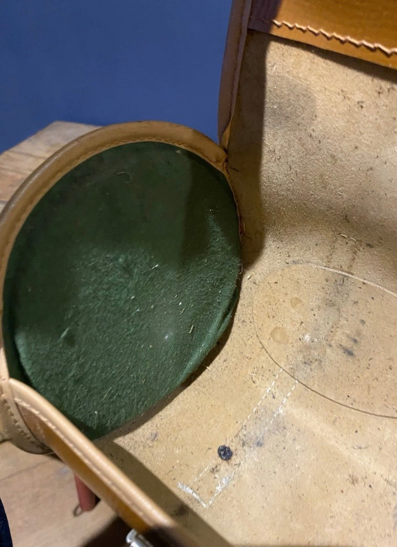 Pair Of Vintage Lawn Bowls Plus Bag , No3 Bias, 4 7/8.