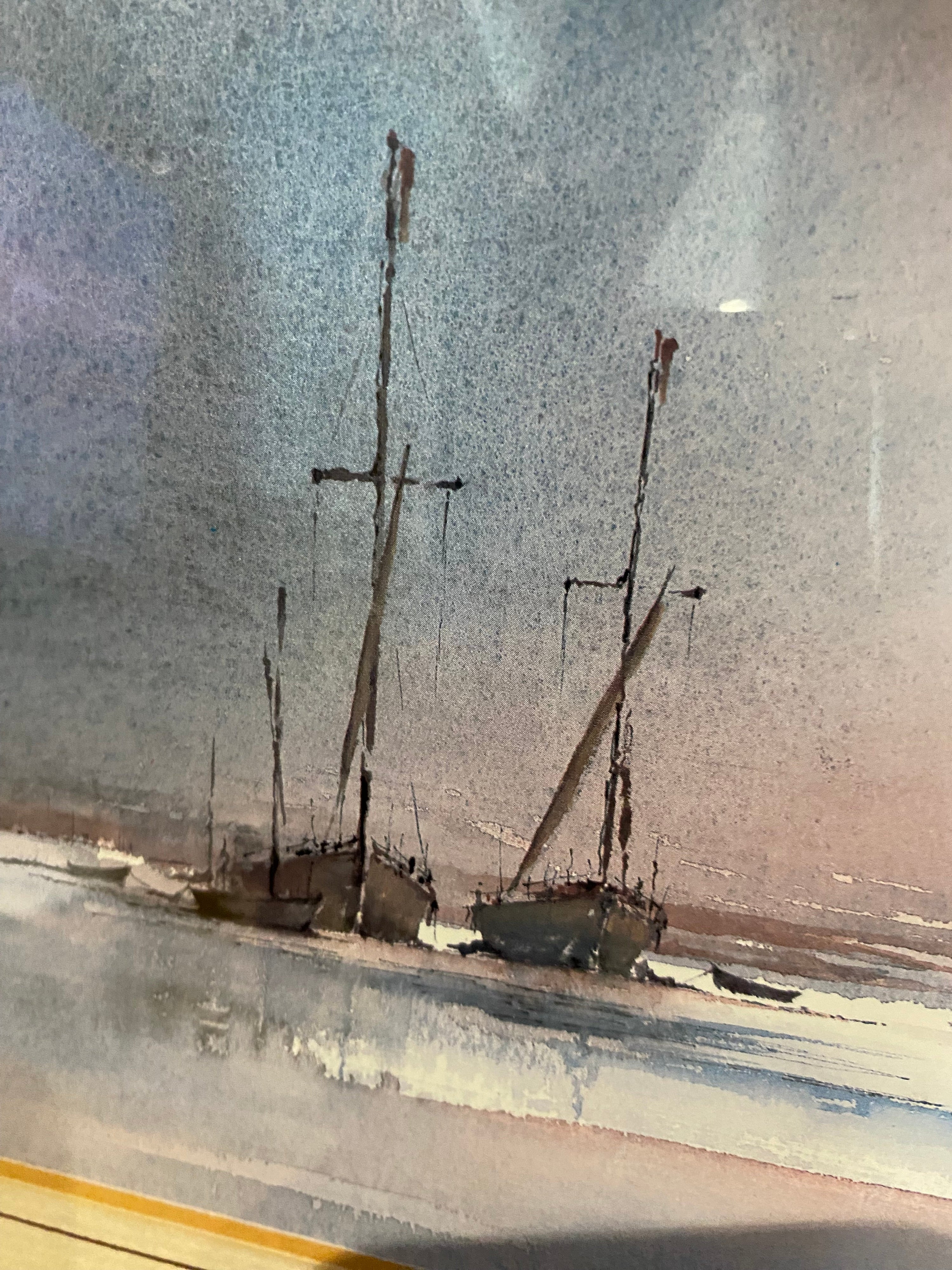 Bryan A Thatcher , Watercolour, Boats On The Coast