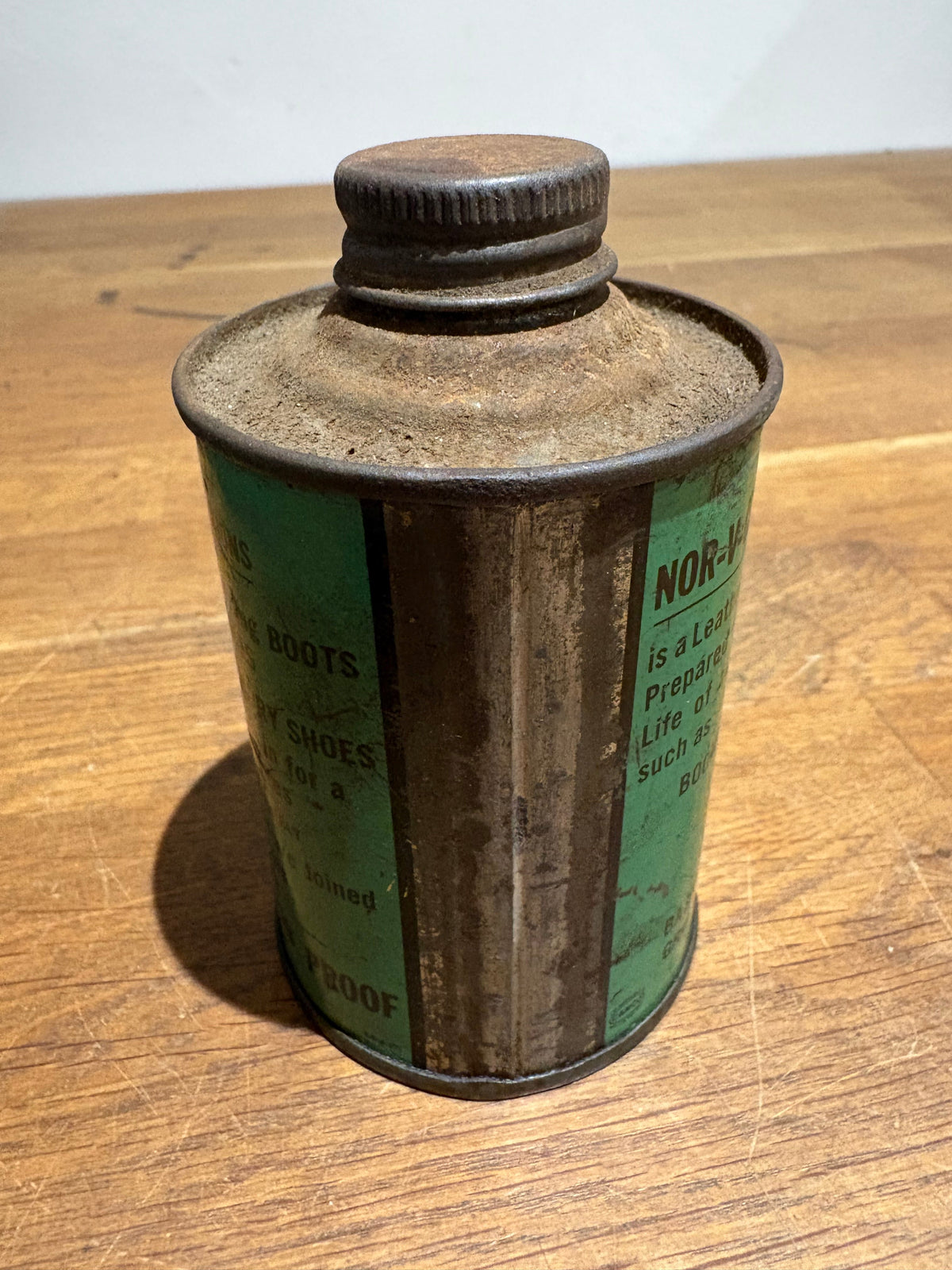Vintage Nor-V-Gen Shoe Oil Can / Tin/ Bottle.