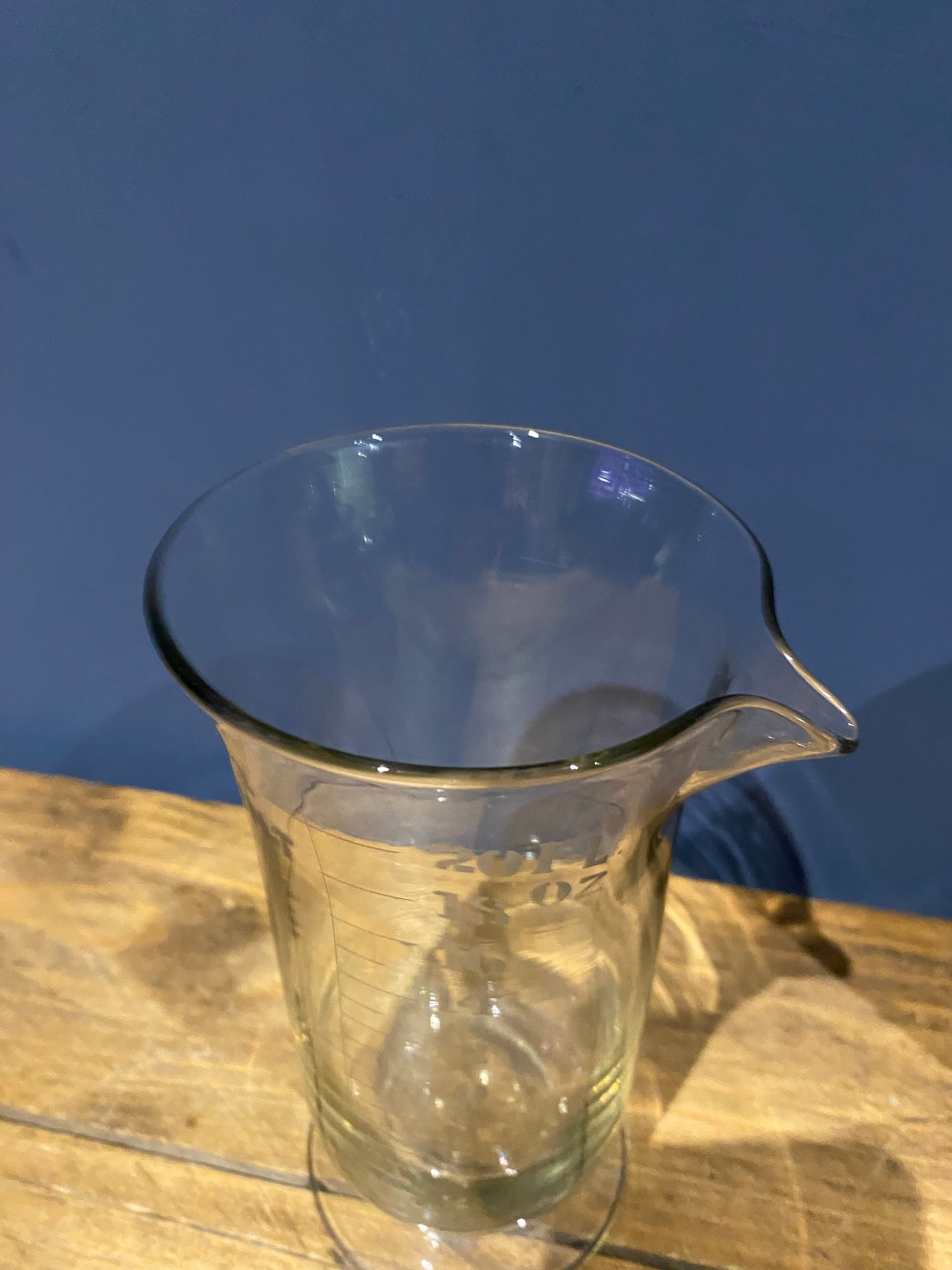 Vintage Apothecary Glass Pint Measuring Beaker / Jug
