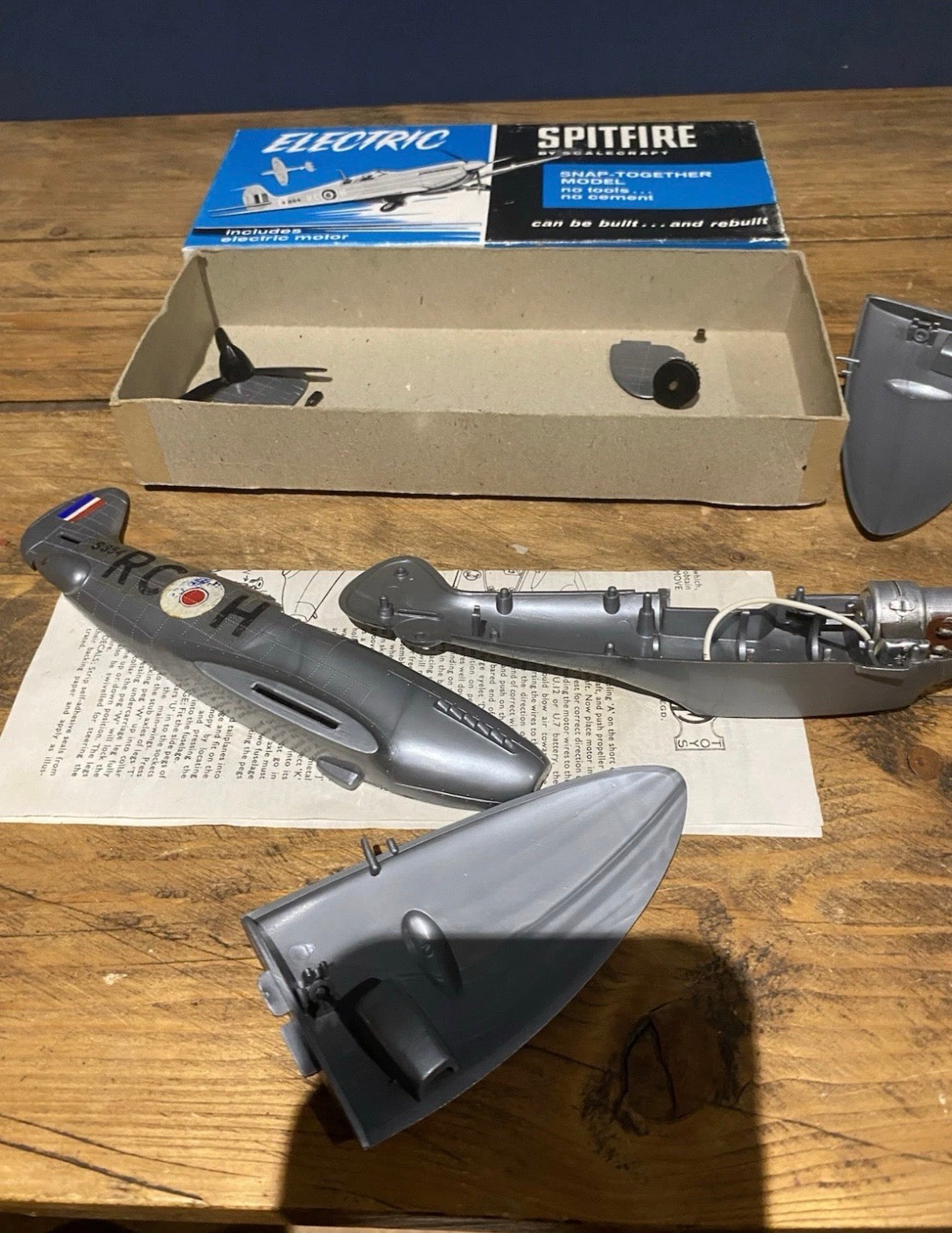 Vintage Scalecraft Electric Spitfire Model , Part Kit Or Spares.