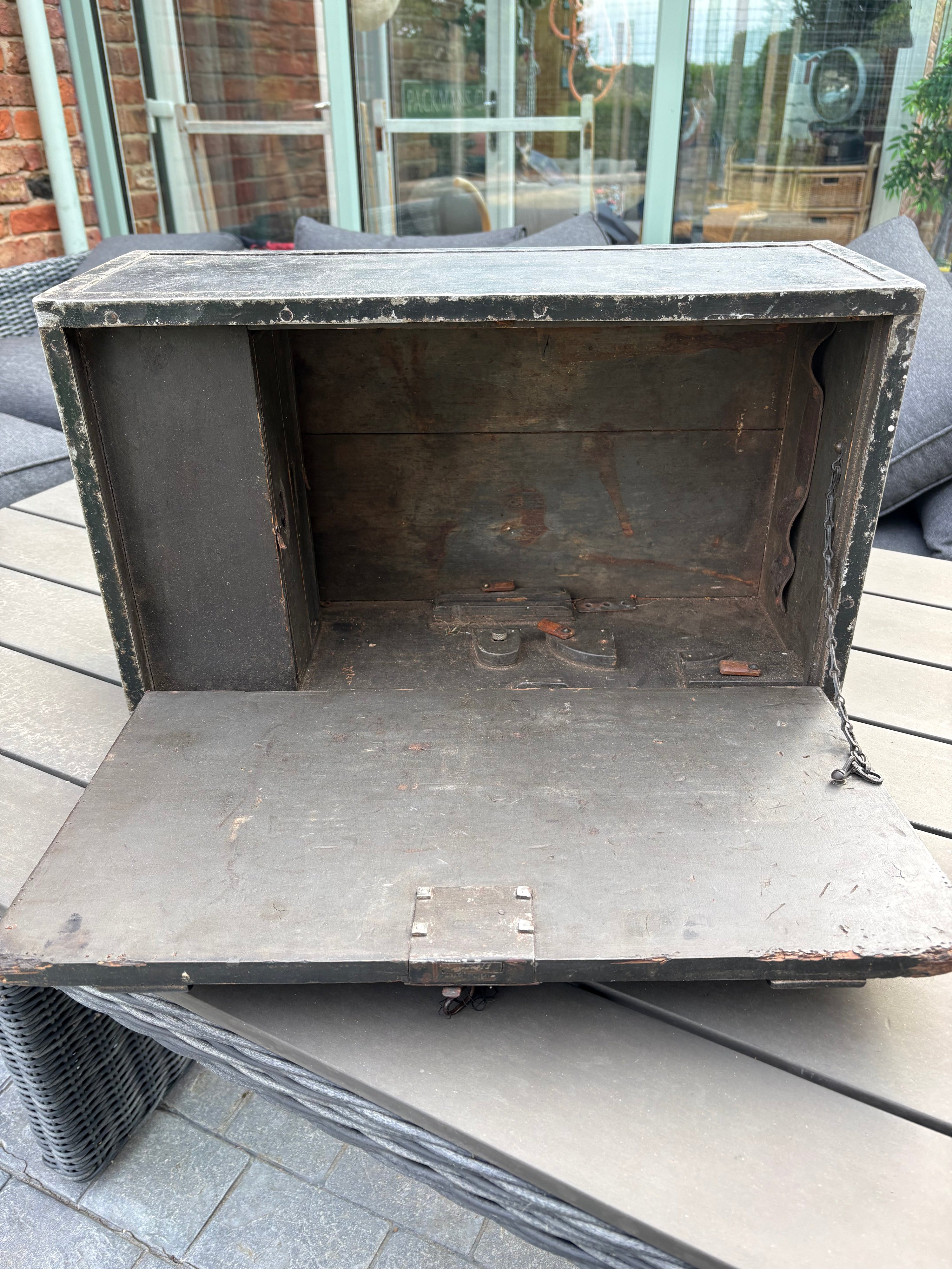 Vintage Wooden Toolbox/ Tool Chest. Metal Edges
