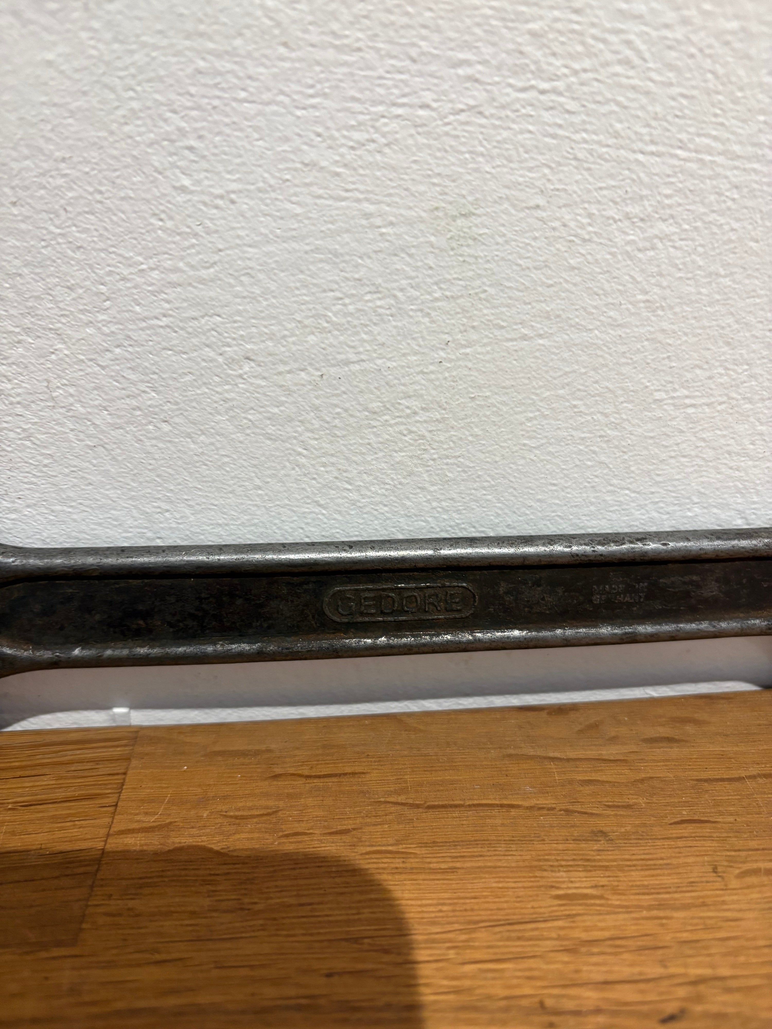 Vintage Gedore No895 Spanner , 1 1/8af, 15/16 Af. Open Ended Soanner