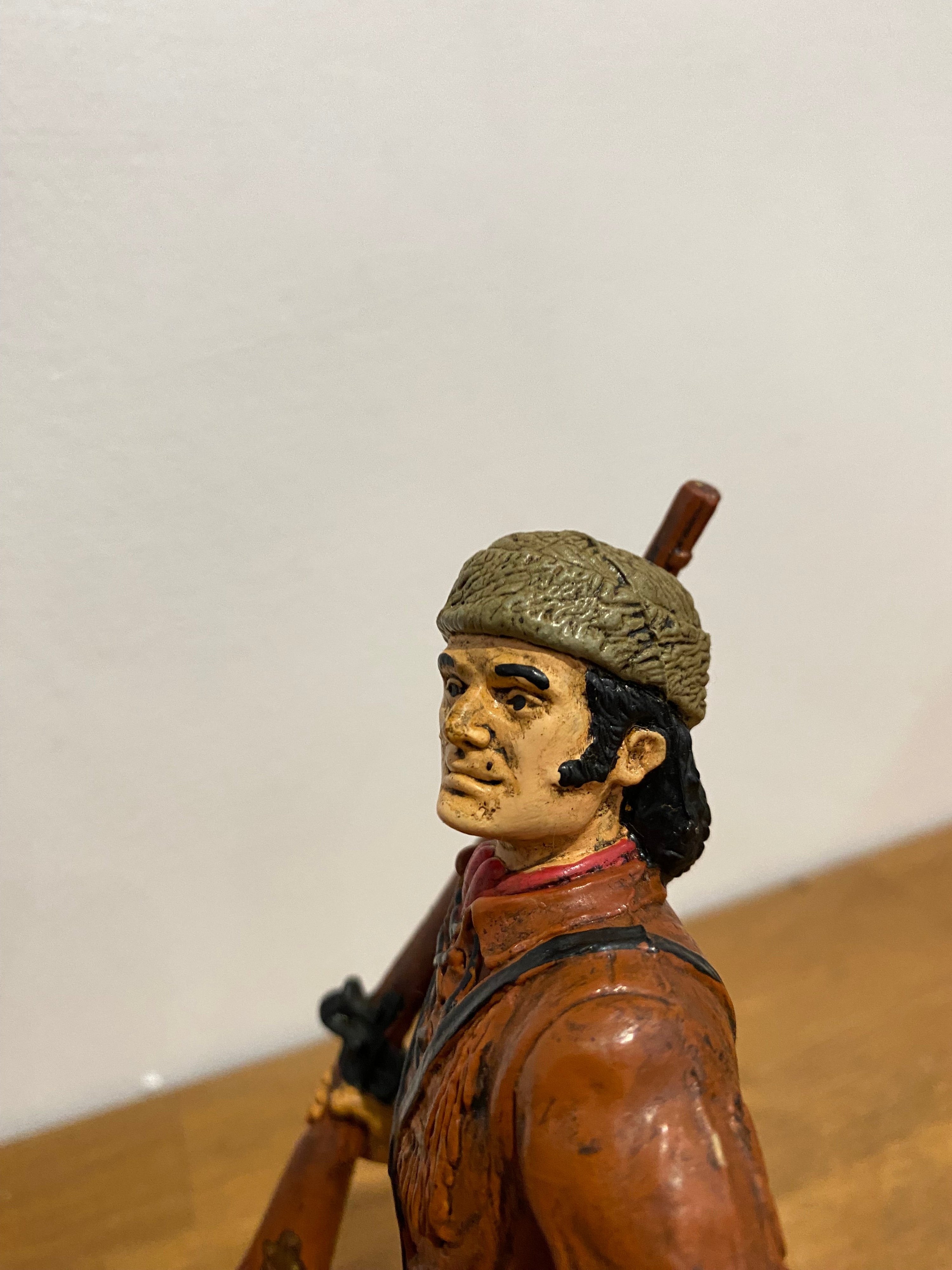 Vintage Comansi Wild West Series Davy Crocket Figure , 7 Inches , Plastic