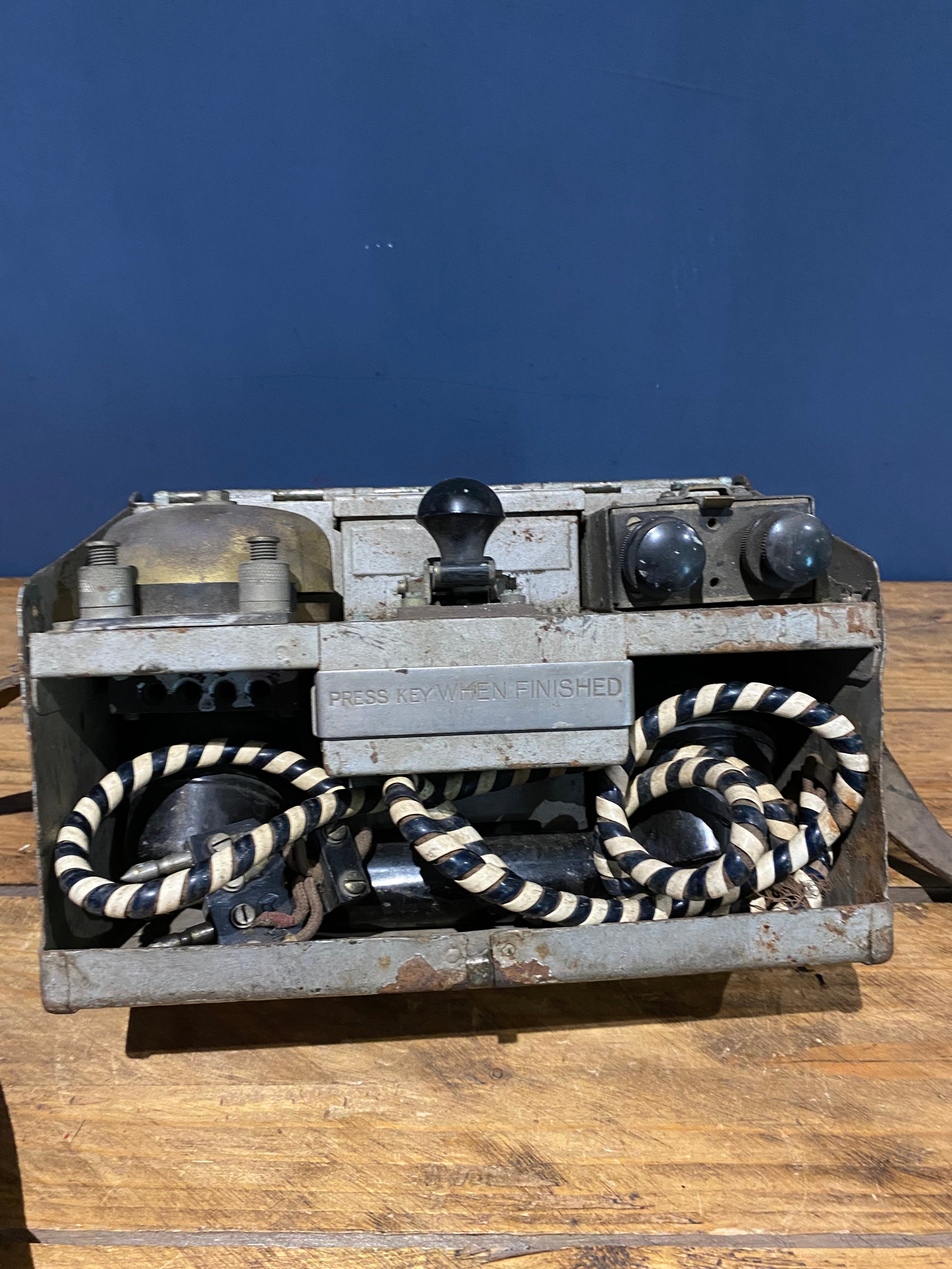 Rare WW2 British Army Telephone Set D Mark VII Field Telephone, Police Marked