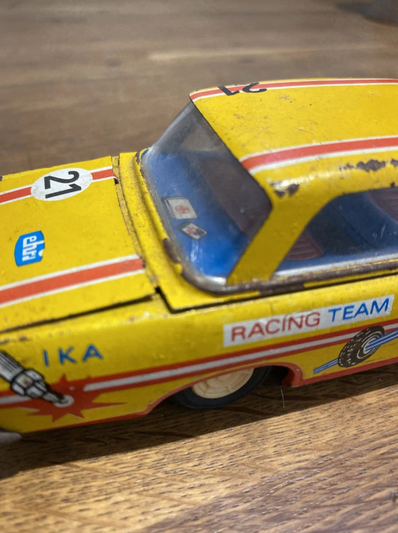 Vintage Rare Ehri Racing Team , Tin Plate Toy Car