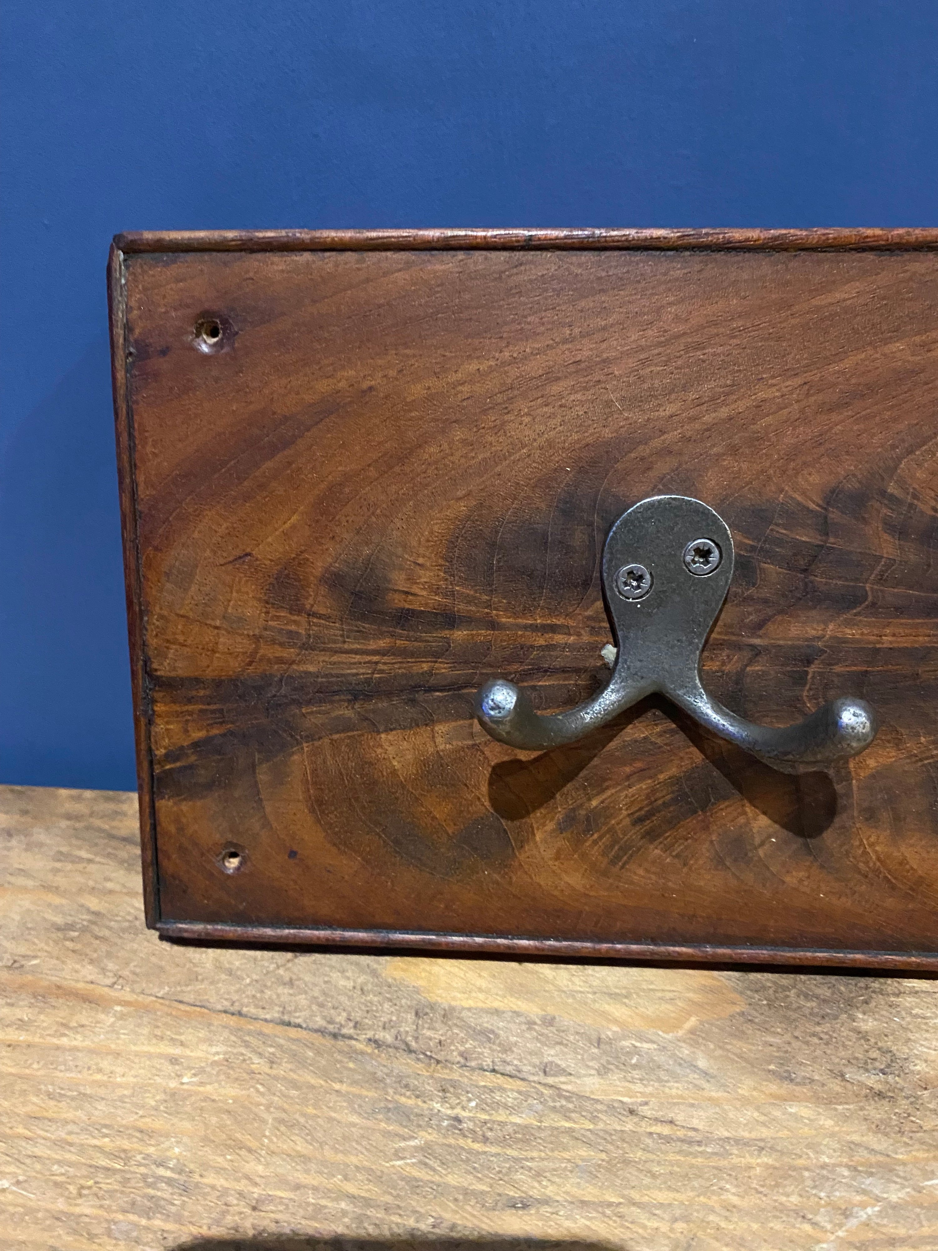 Handmade drawer front coat hanger