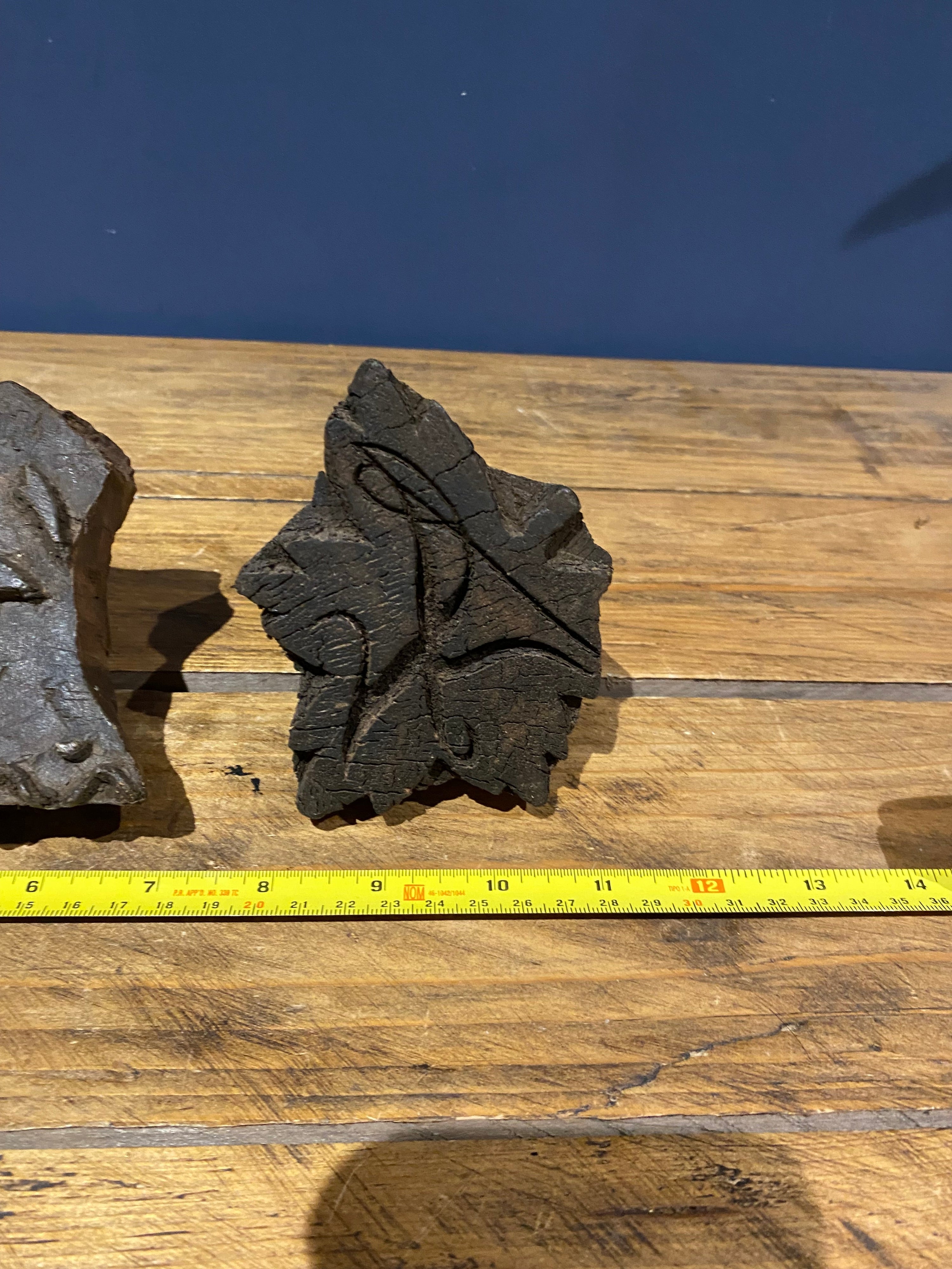 Early Antique Wooden Print Blocks or Stamps