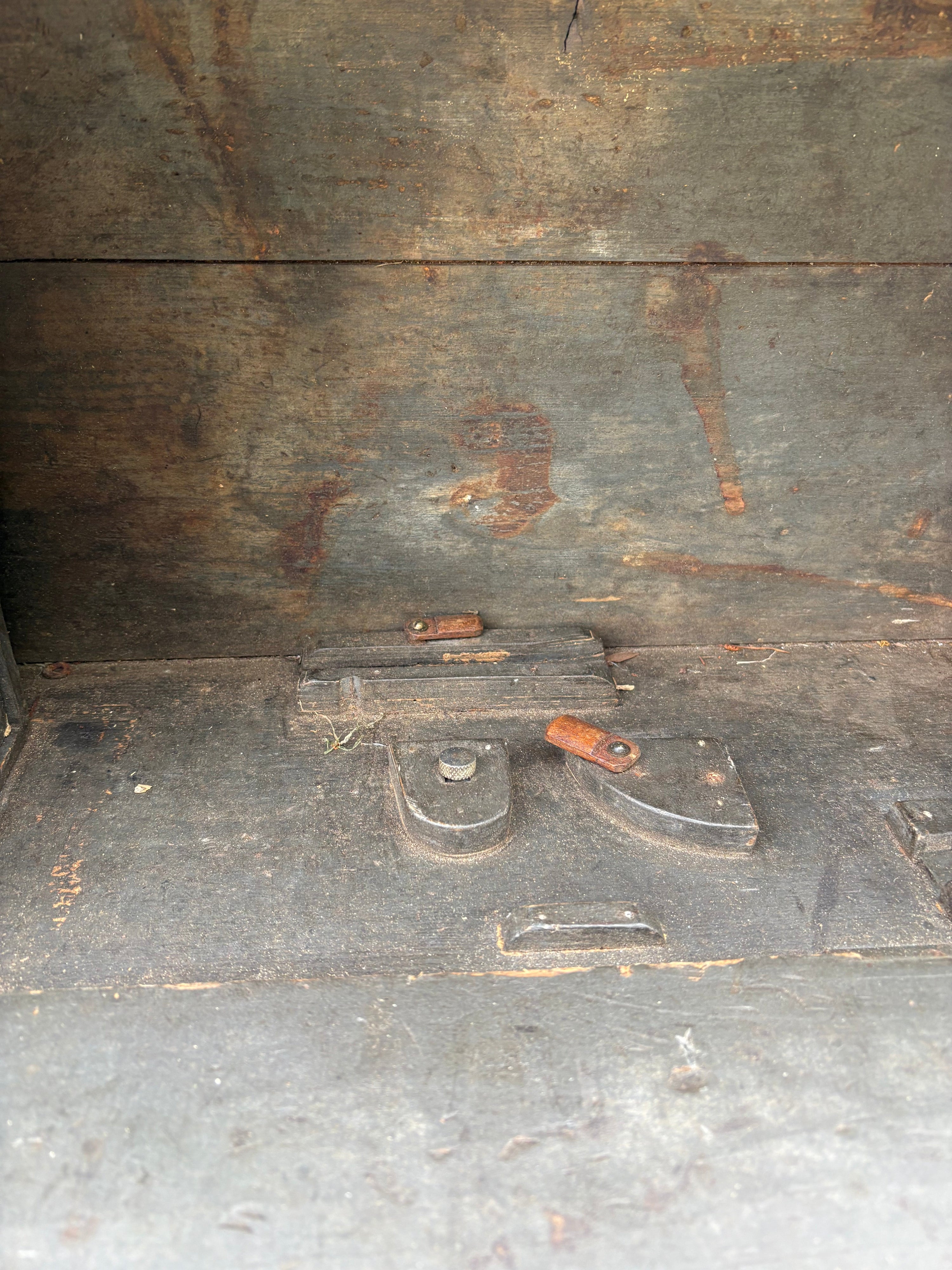 Vintage Wooden Toolbox/ Tool Chest. Metal Edges