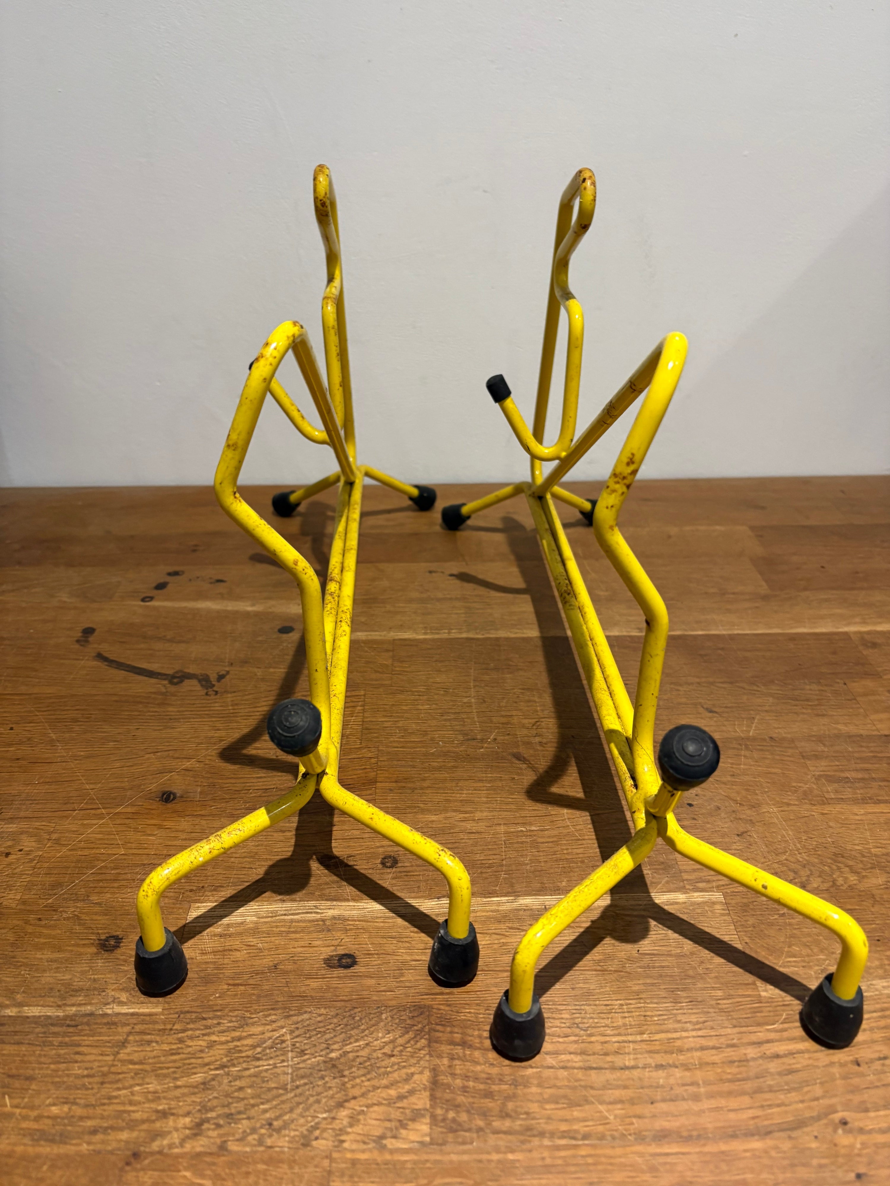 Vintage Wood Cutting Stands / Mobile Trestles, Used But Still Useable.